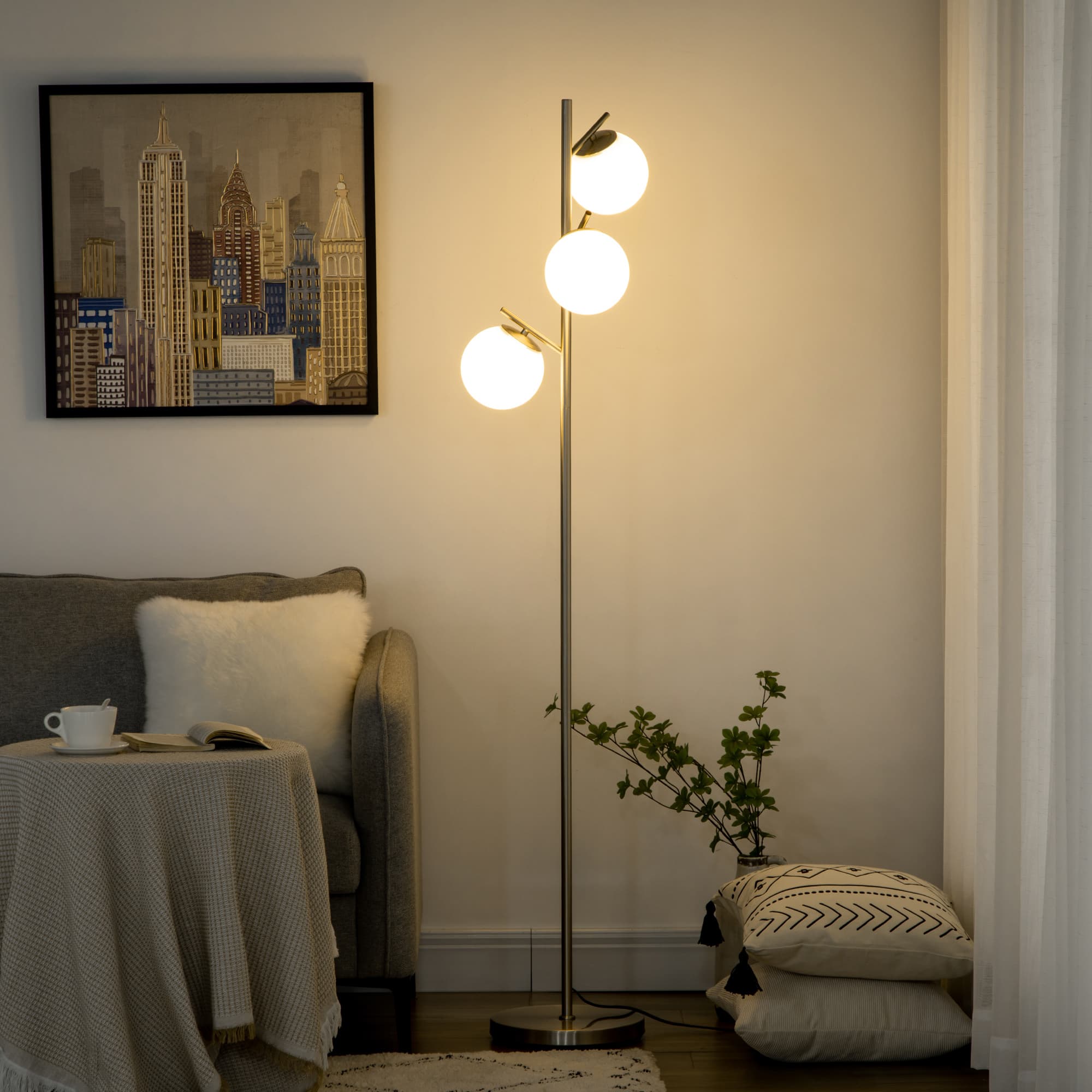 Transform Your Space with this Modern 3-Light Tree Floor Lamp - image 2