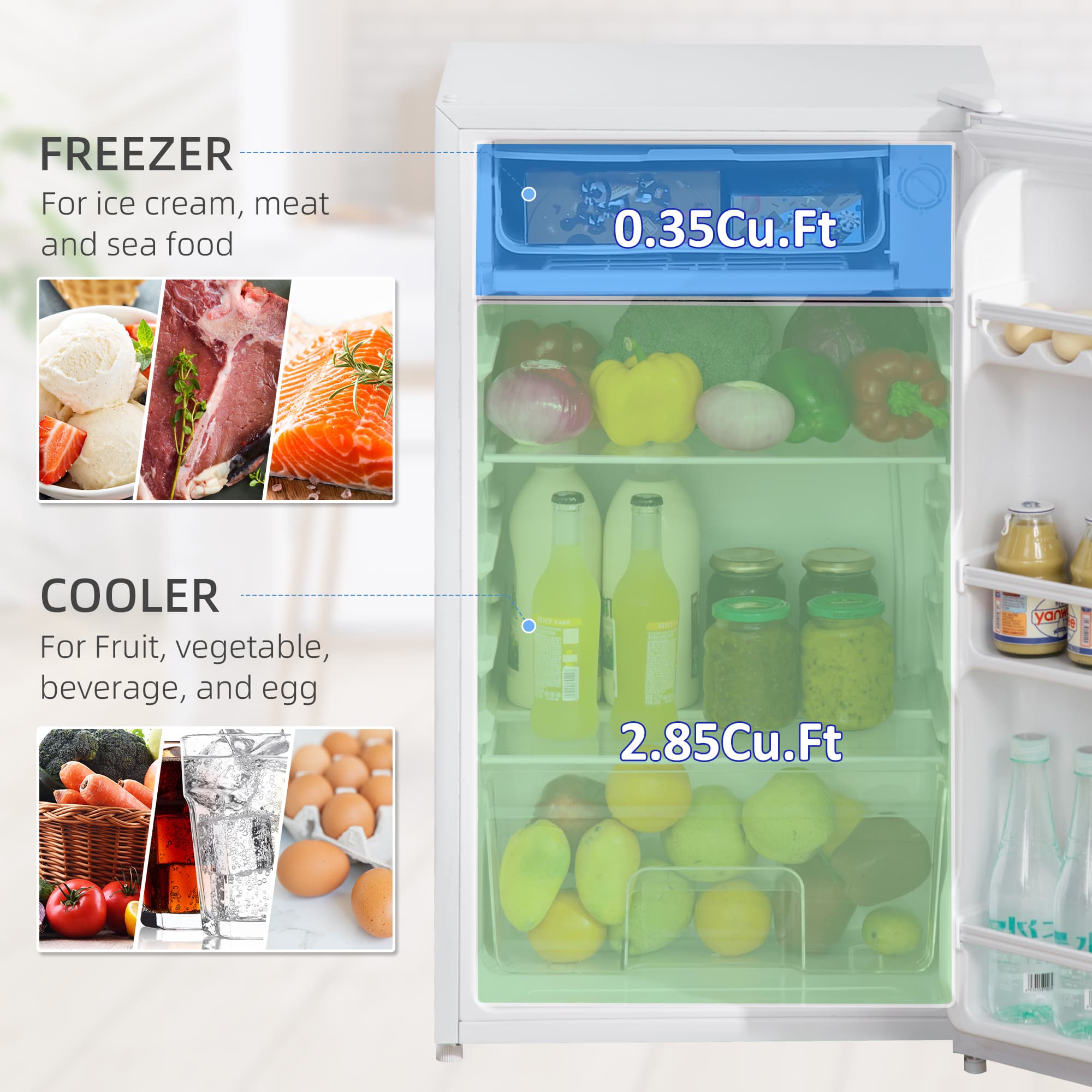 White Under Counter Fridge for Small Kitchens - image 5