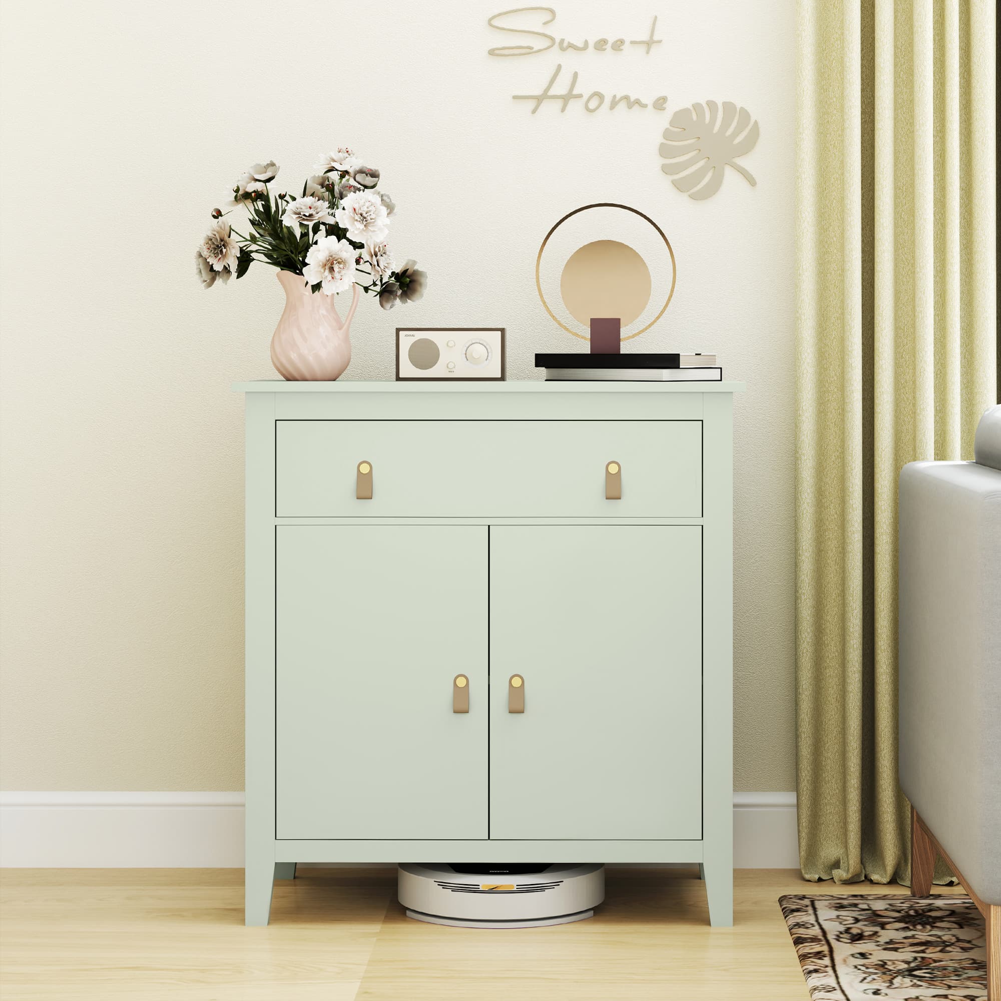 Transform Your Space with this Light Green Farmhouse Sideboard - image 5