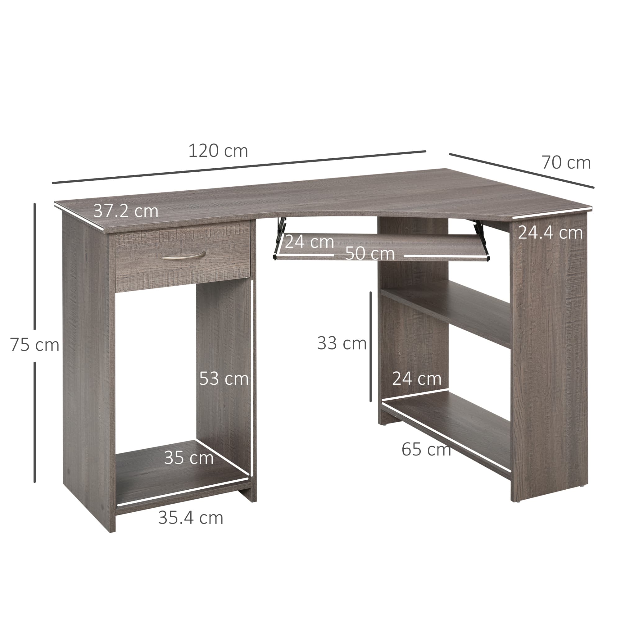 Transform Your Workspace with this Grey L-Shaped Corner Desk - image 1