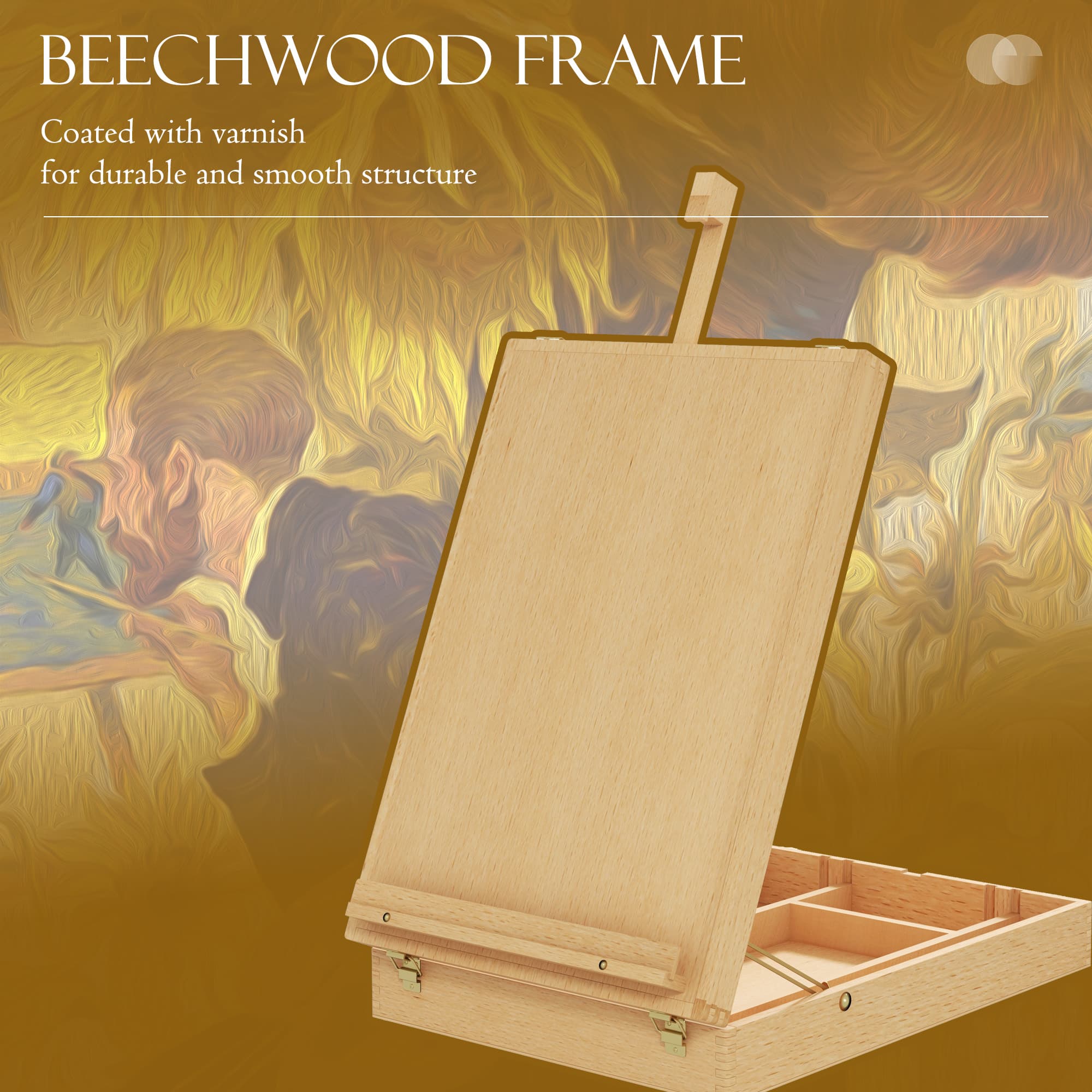 Adjustable Wooden Table Easel Box for Artists - image 2