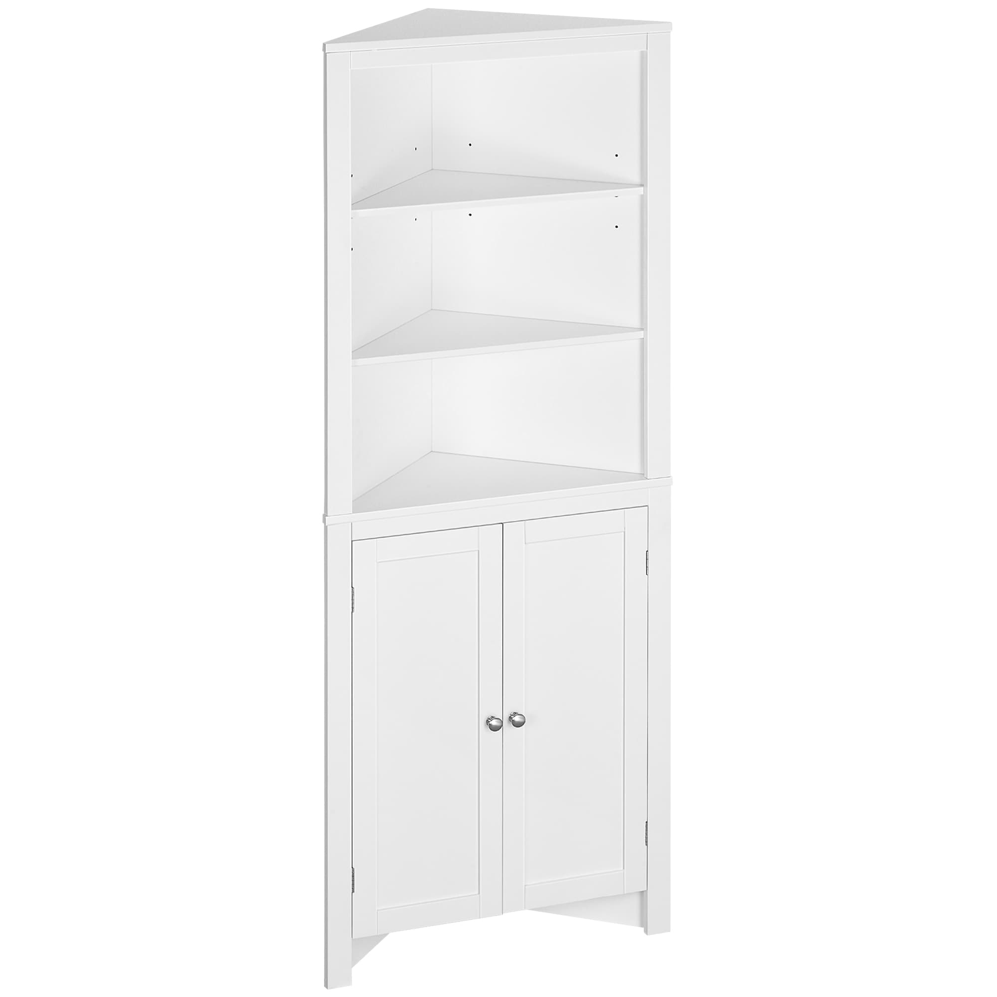 Transform Your Space with this White Corner Bathroom Cabinet - White
