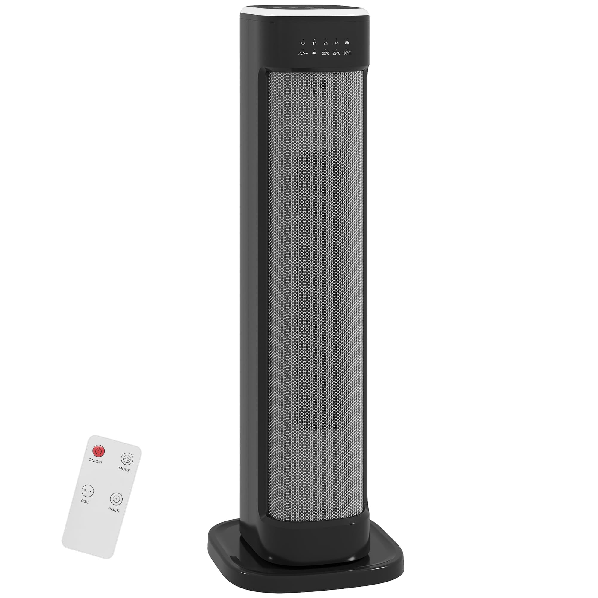 Black 2000W Ceramic Tower Heater with Remote - image 8