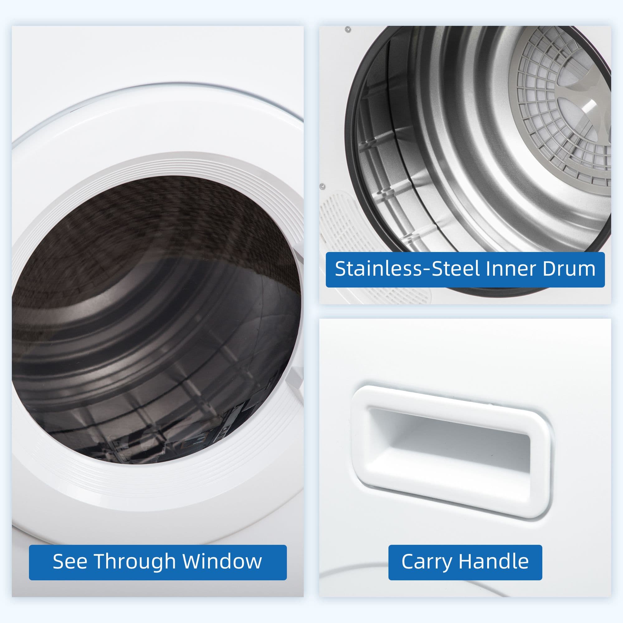 Compact 6kg White Tumble Dryer for Flexible Setup - image 6