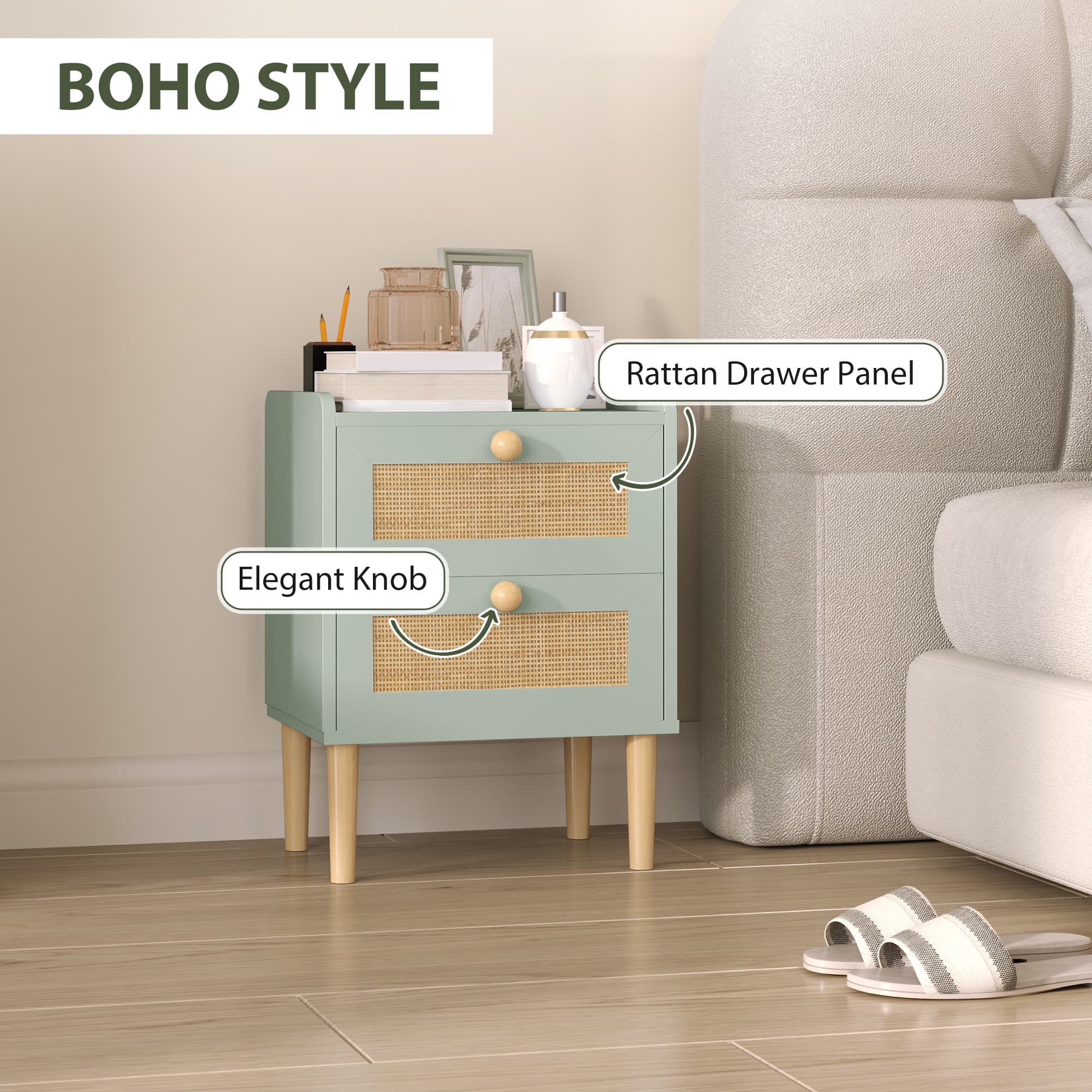 A compact rattan drawer cabinet for softer storage - image 5