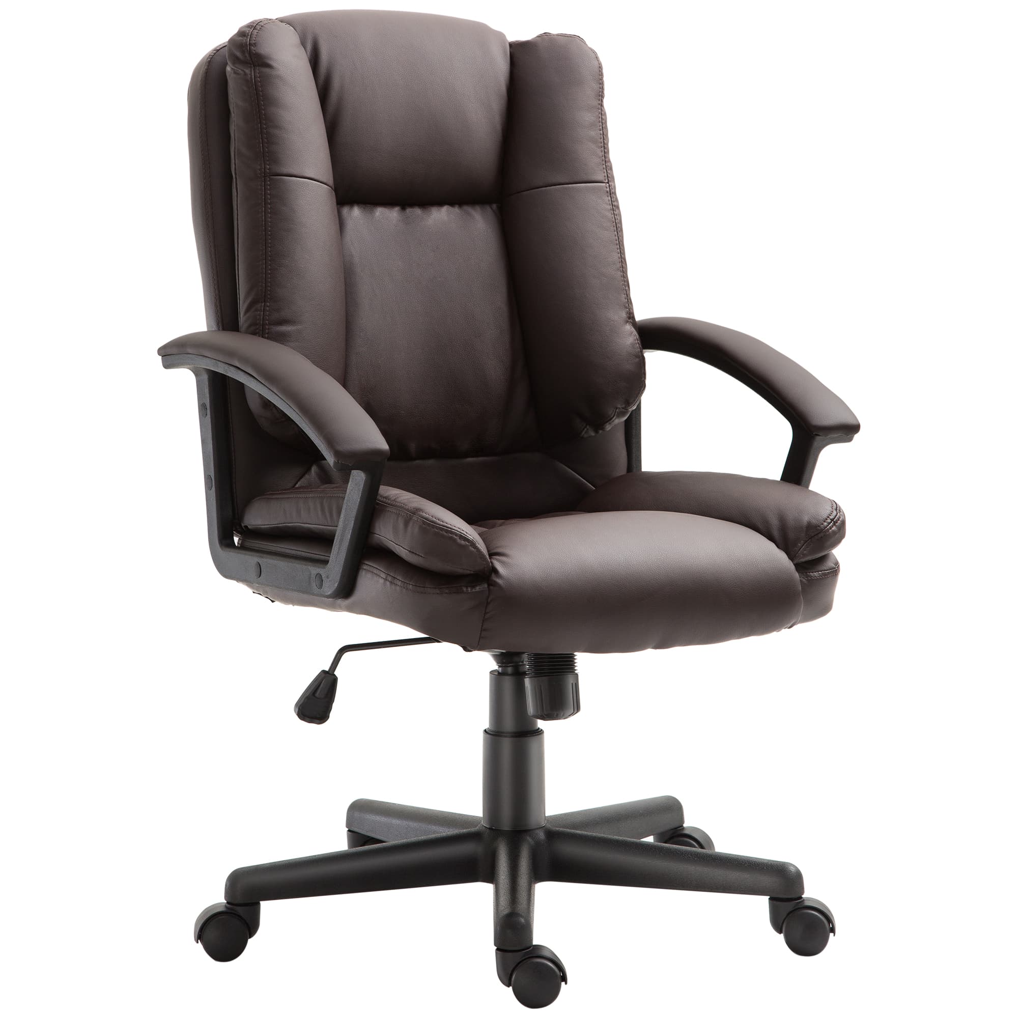 Premium Brown Faux Leather Adjustable Executive Office Chair - Brown
