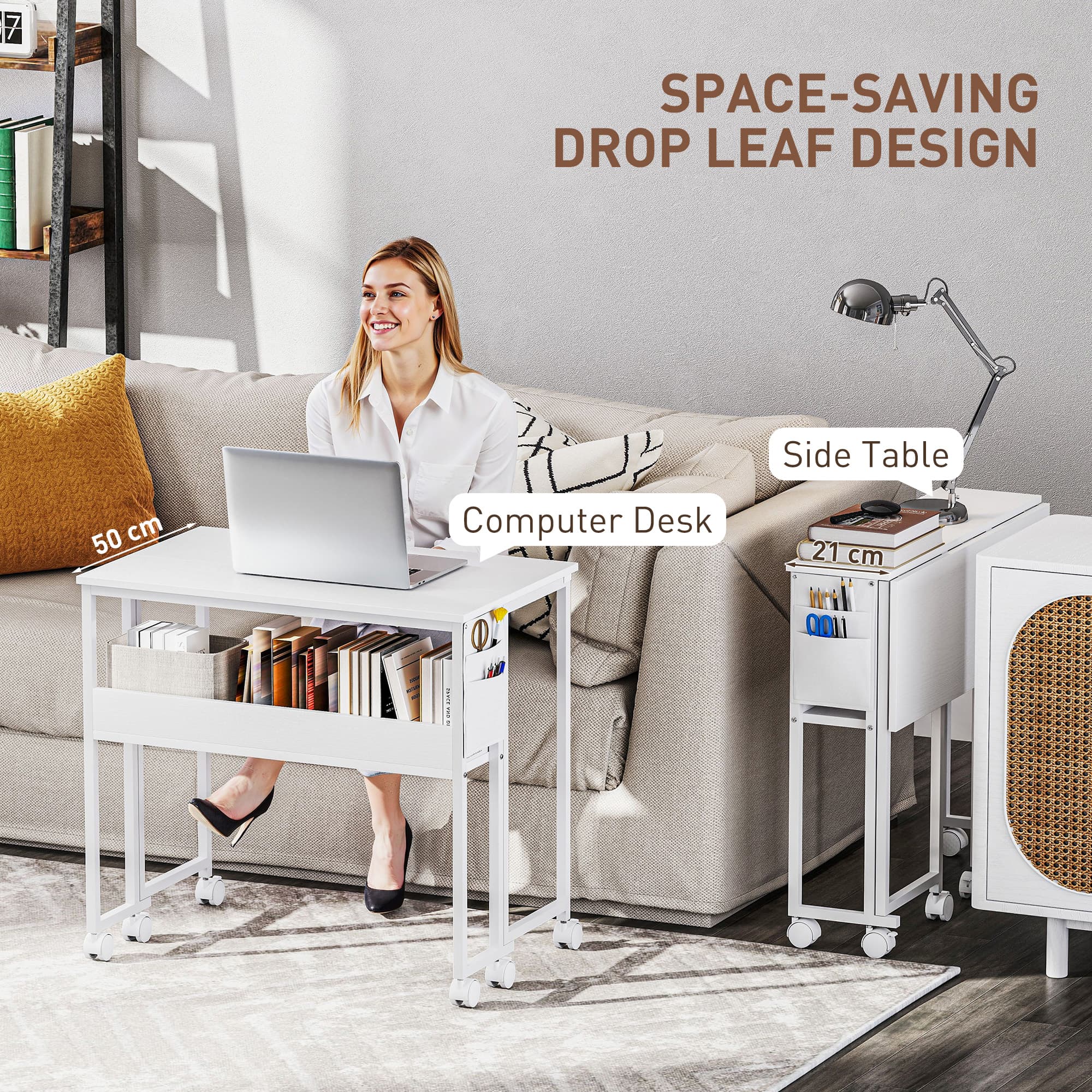 Transform Your Small Space with this 80cm Drop Leaf Desk - image 5