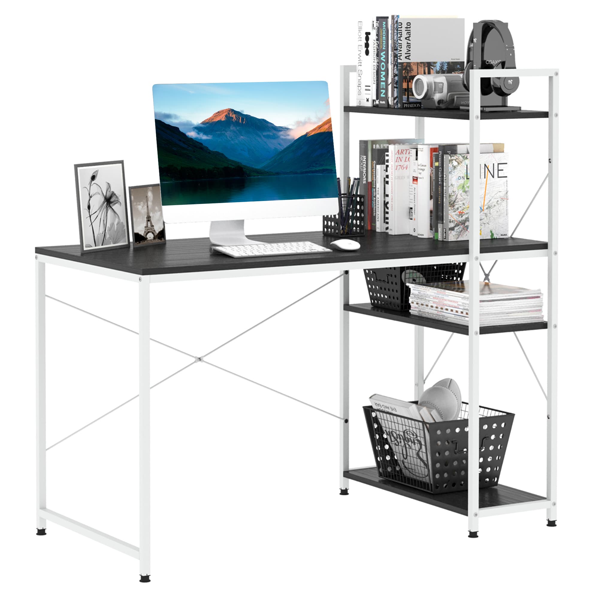 Transform Your Workspace with this Reversible Industrial Desk - Black