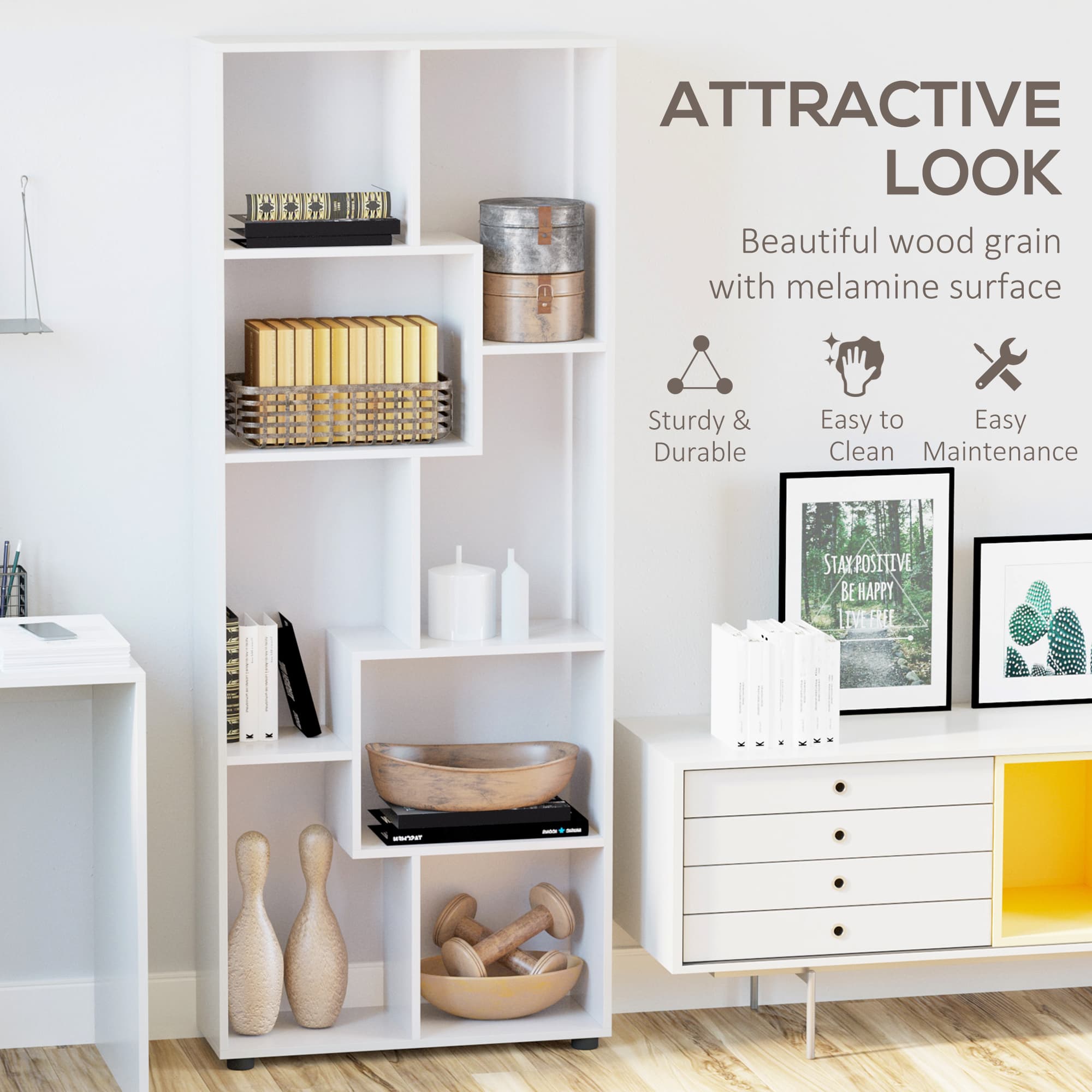 Transform Your Space with this Modern 8-Cube Tall Bookshelf - image 3