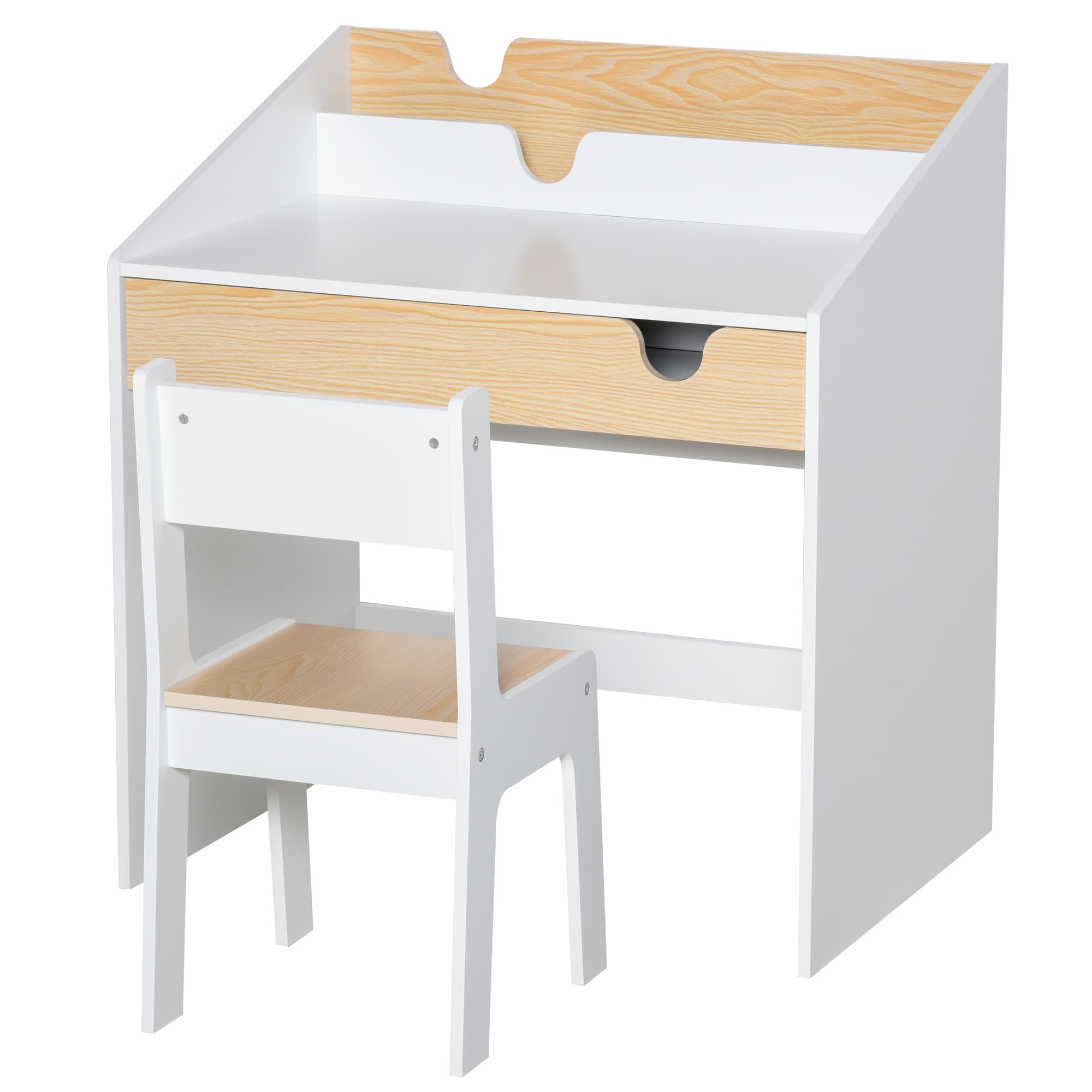 Transform Their Playtime with this Kids Desk and Chair Set - White
