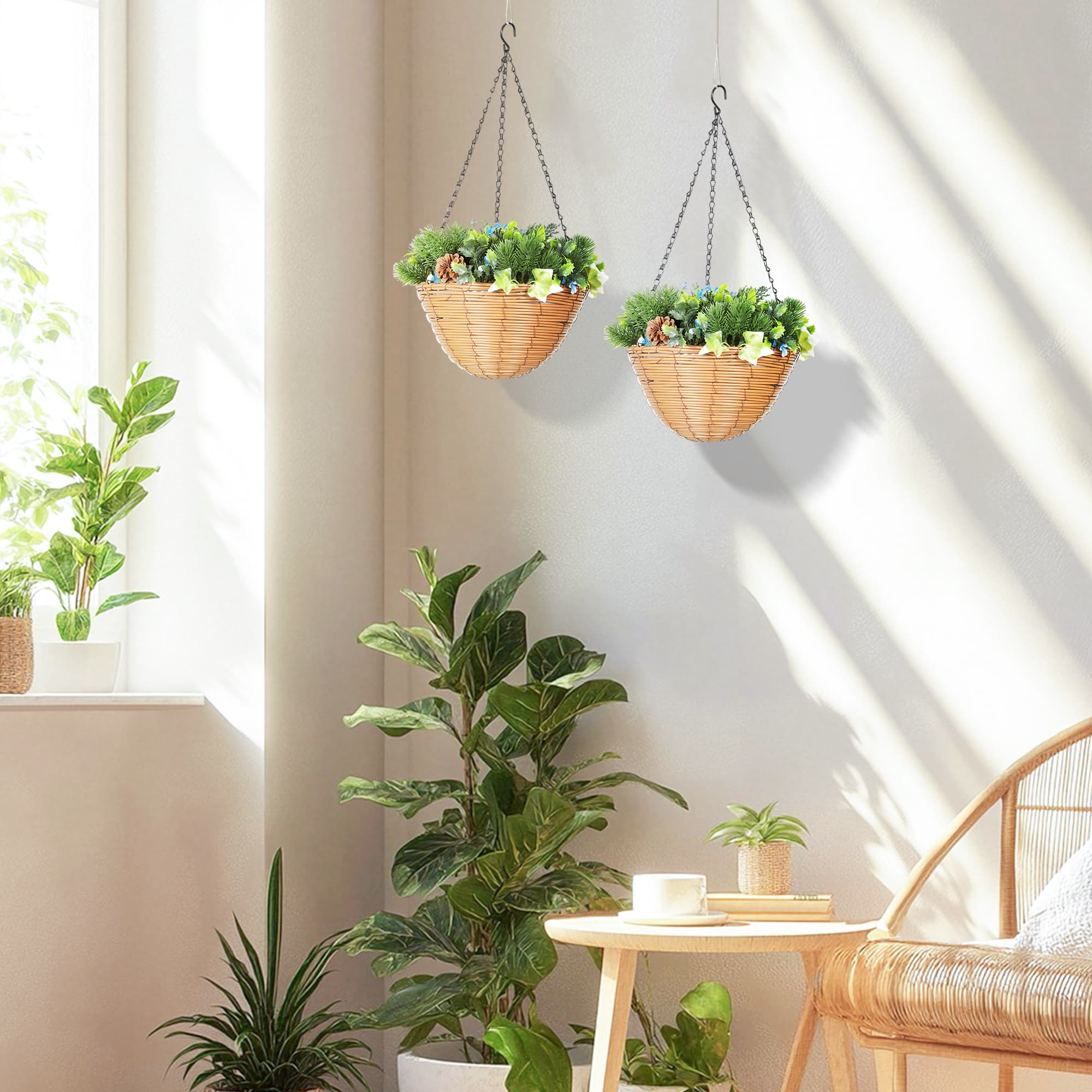 Pack of 2 Artificial Hanging Plant Baskets - image 1