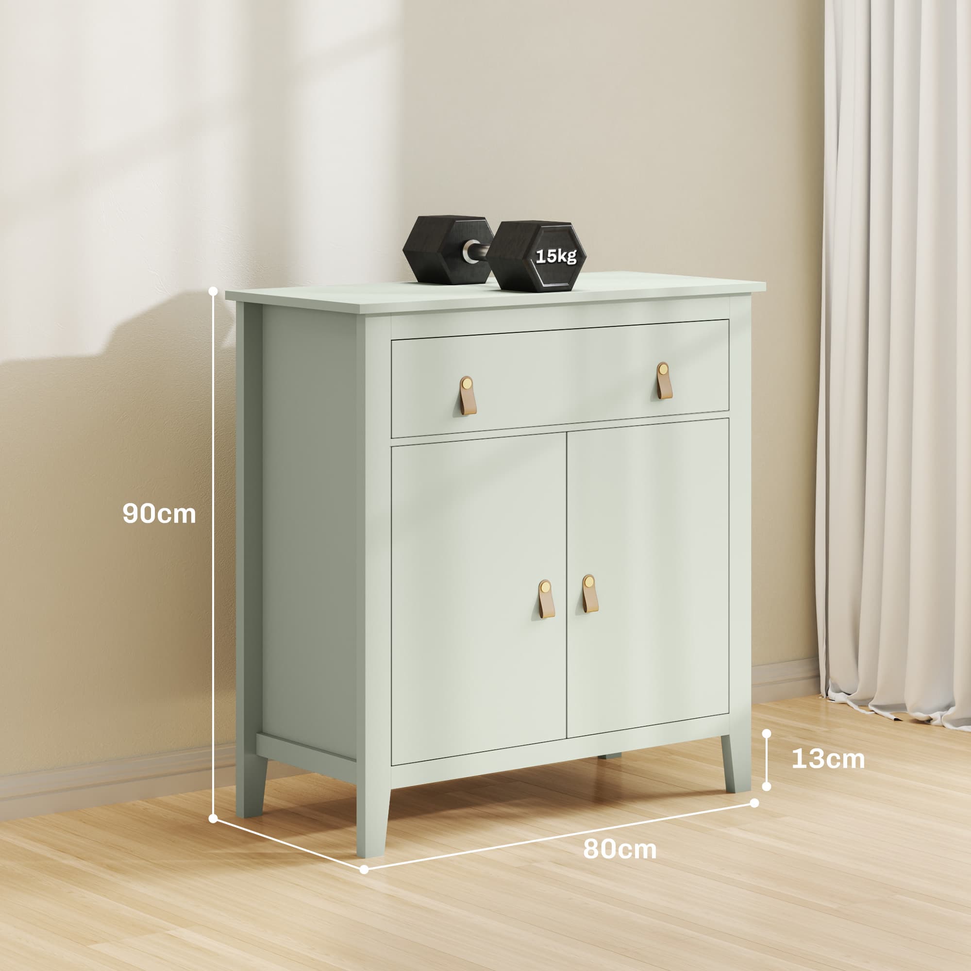 Transform Your Space with this Light Green Farmhouse Sideboard - image 4