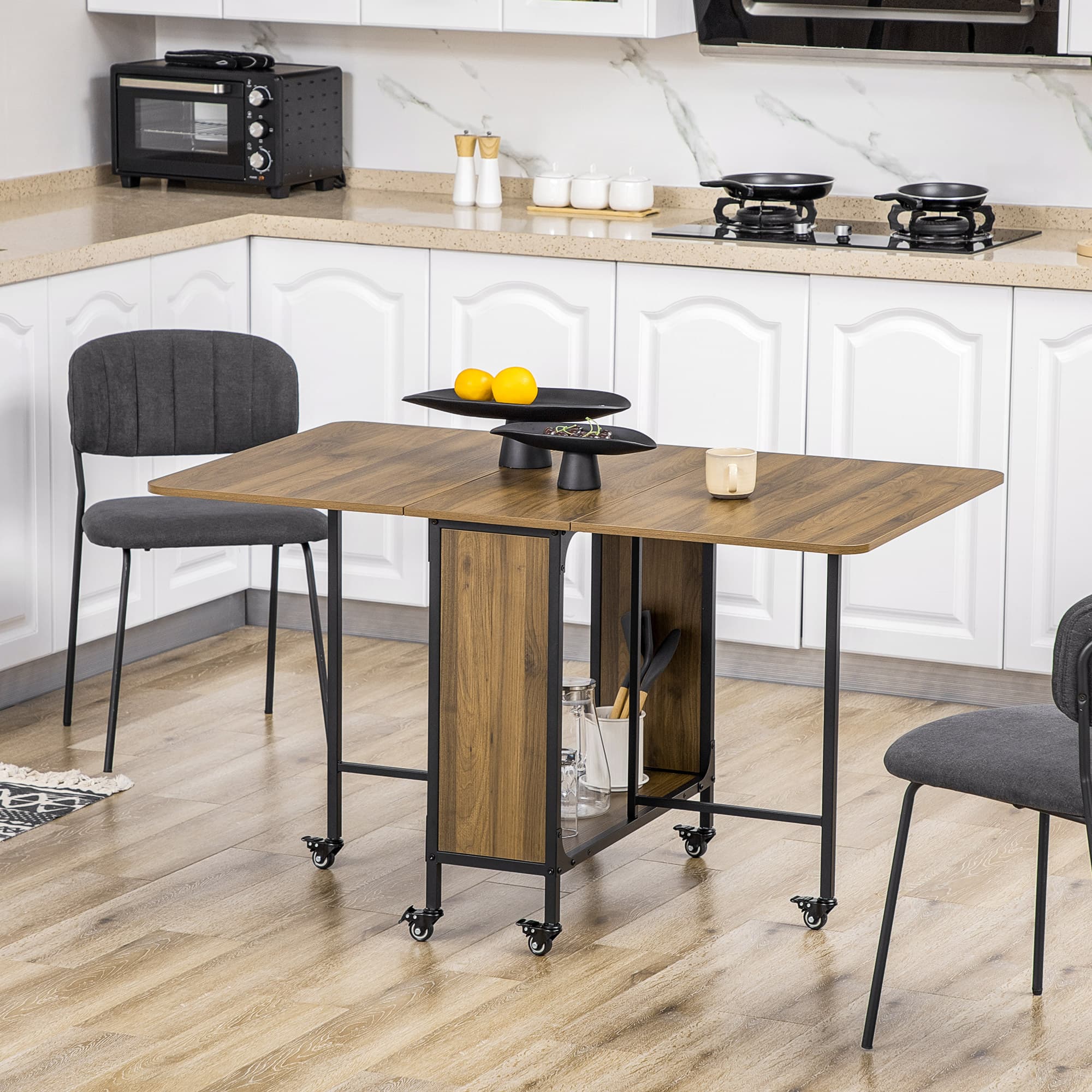 Effortless Space-Saving 6-Seater Drop Leaf Dining Table - image 2