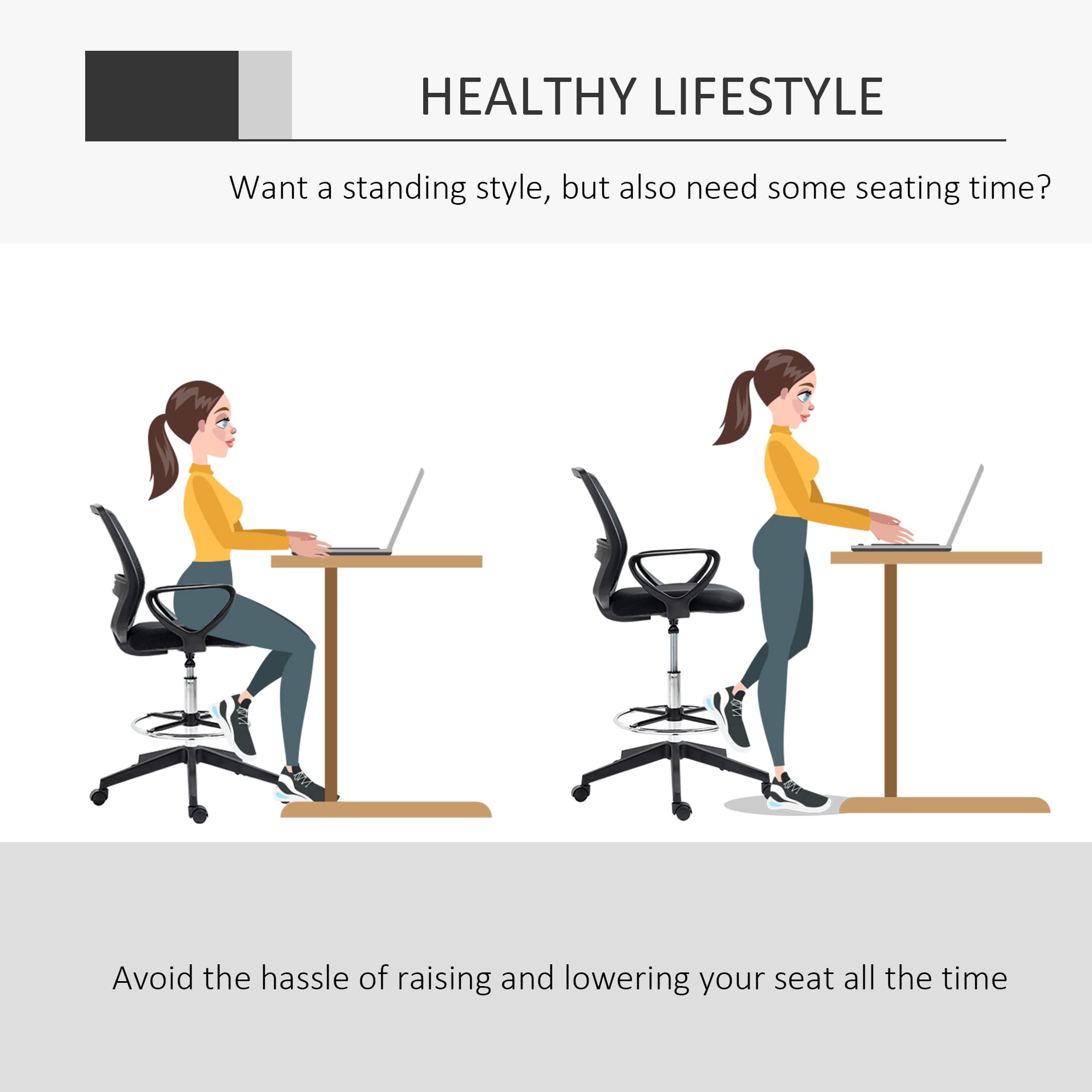 Ergonomic Tall Drafting Chair for Elevated Comfort - image 5
