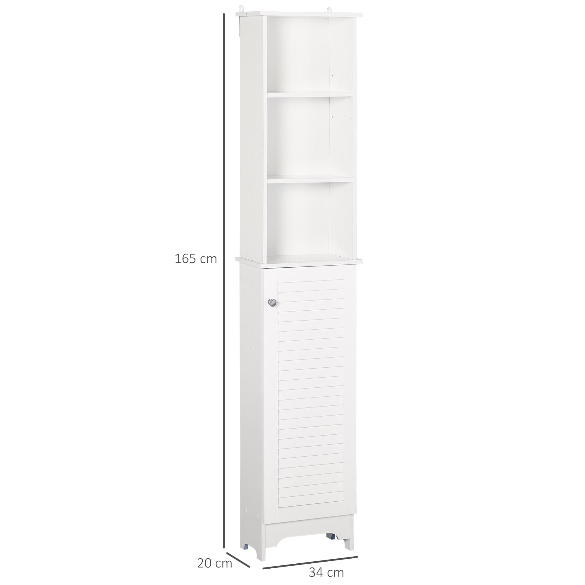 Tall Slimline White Bathroom Cabinet for Effortless Storage - image 1