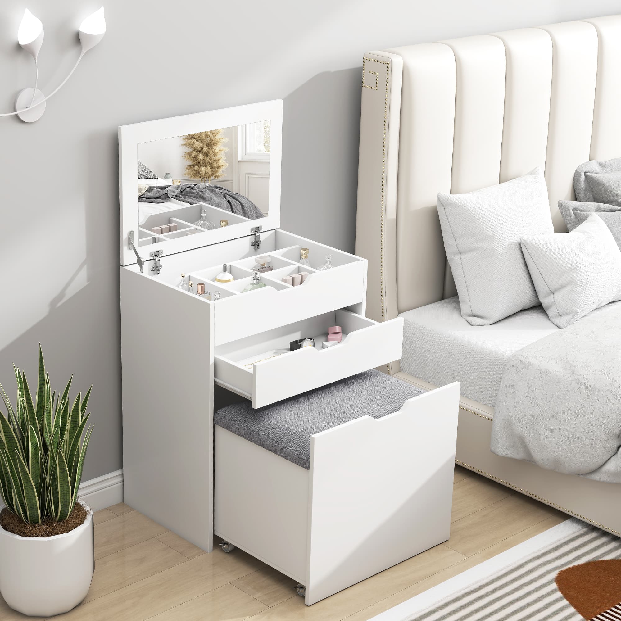 Transform Your Morning Routine with this White Vanity Set - image 4