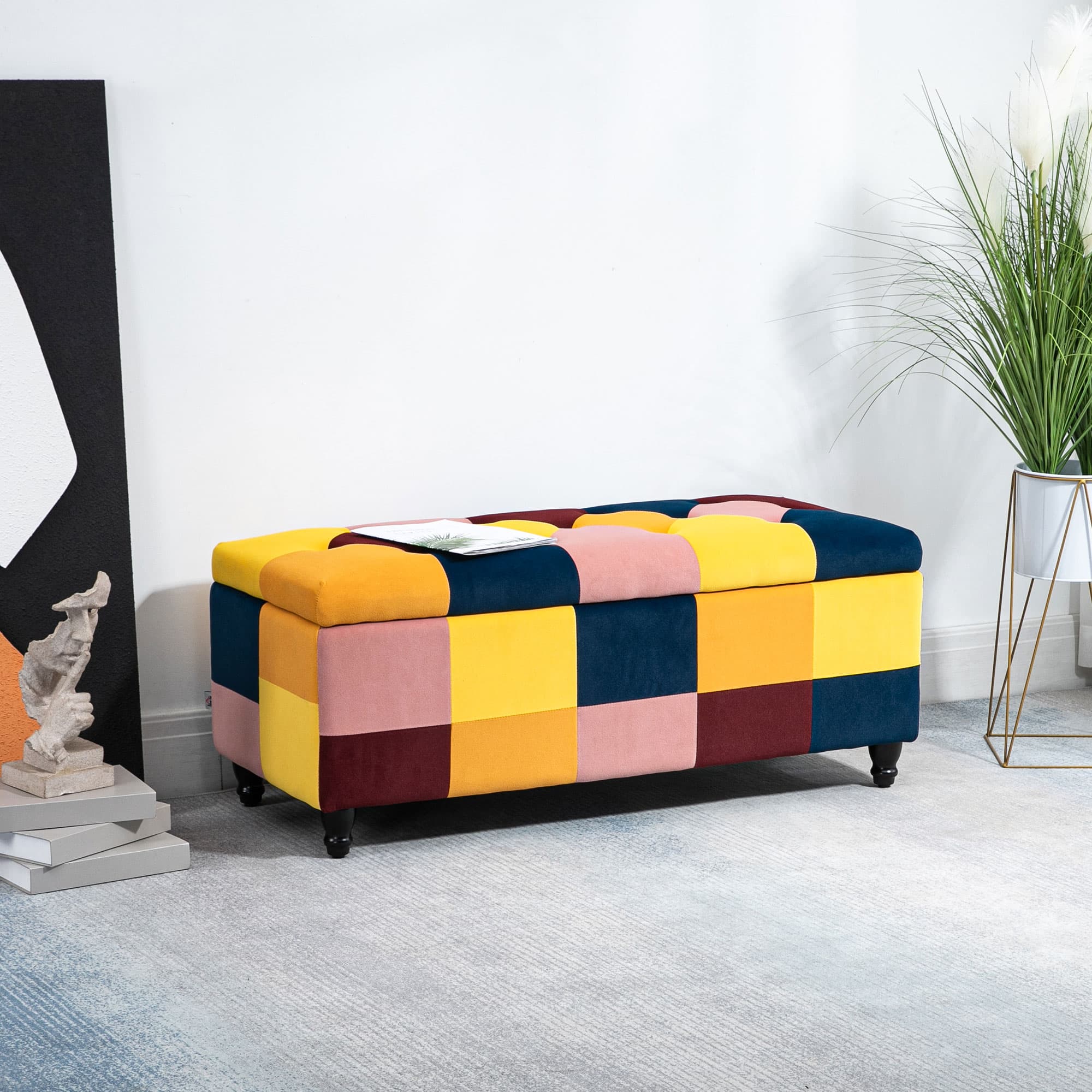 Transform Your Space with this Multicoloured Storage Ottoman - image 1