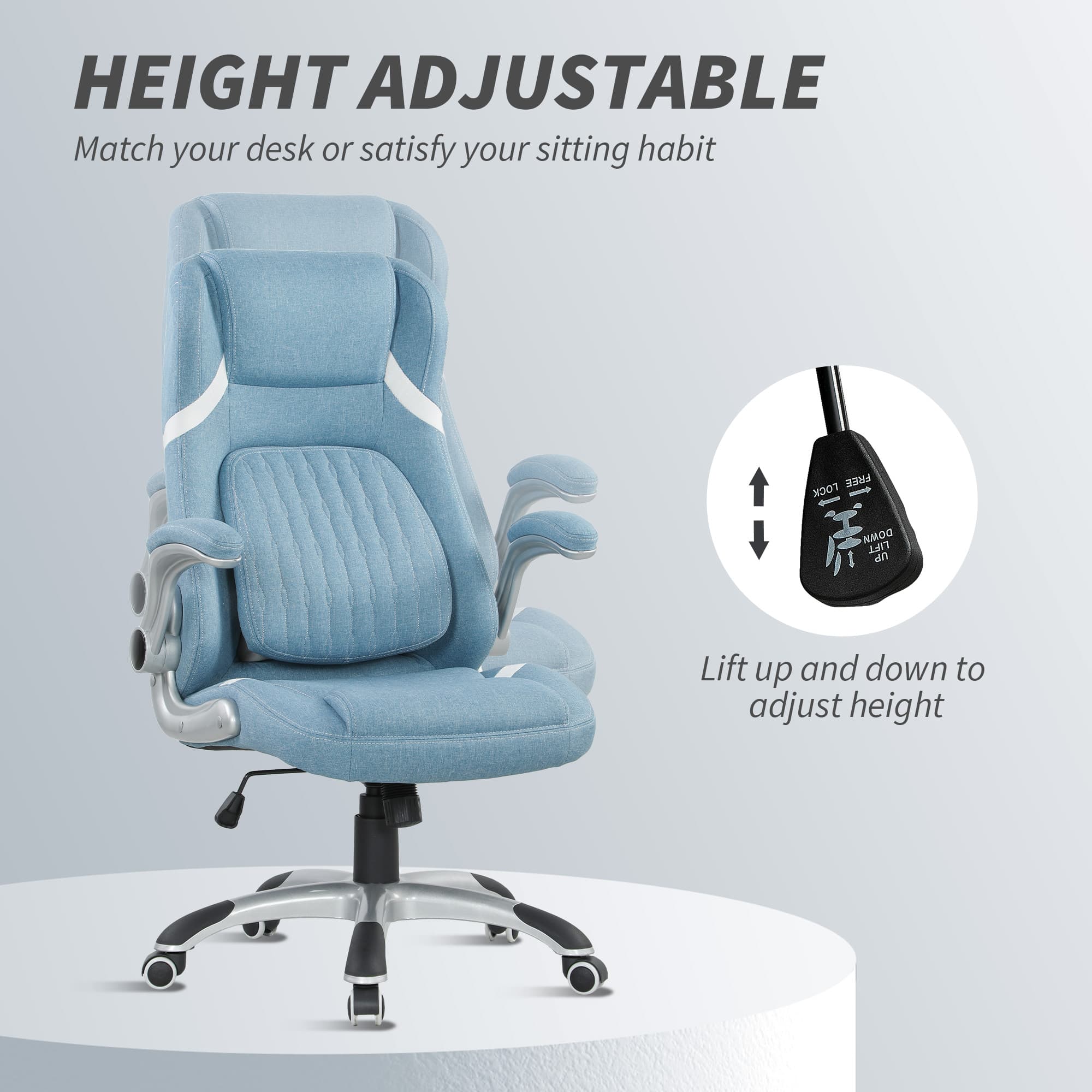 Transform Your Workspace with the Vinsetto Blue Office Chair - image 4