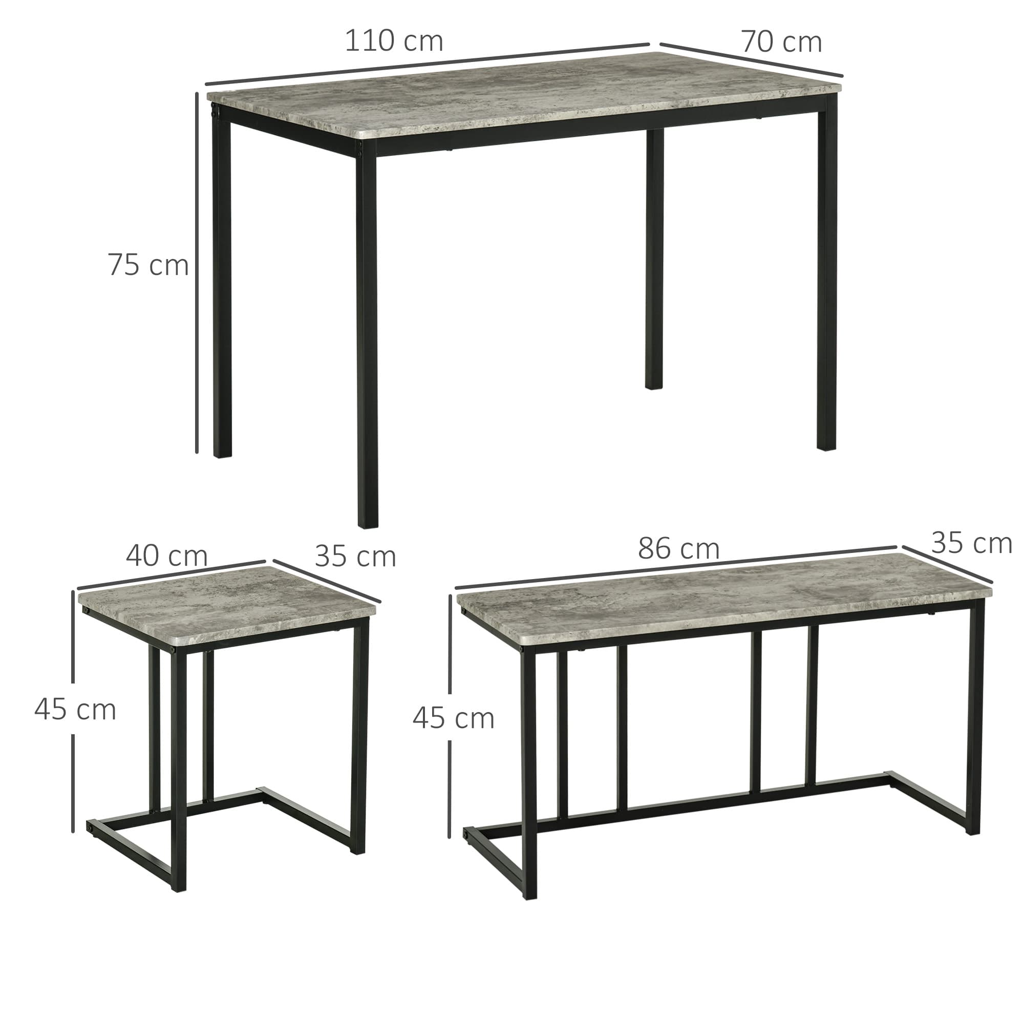 Transform Your Space with this Grey Concrete Effect Dining Set - image 3