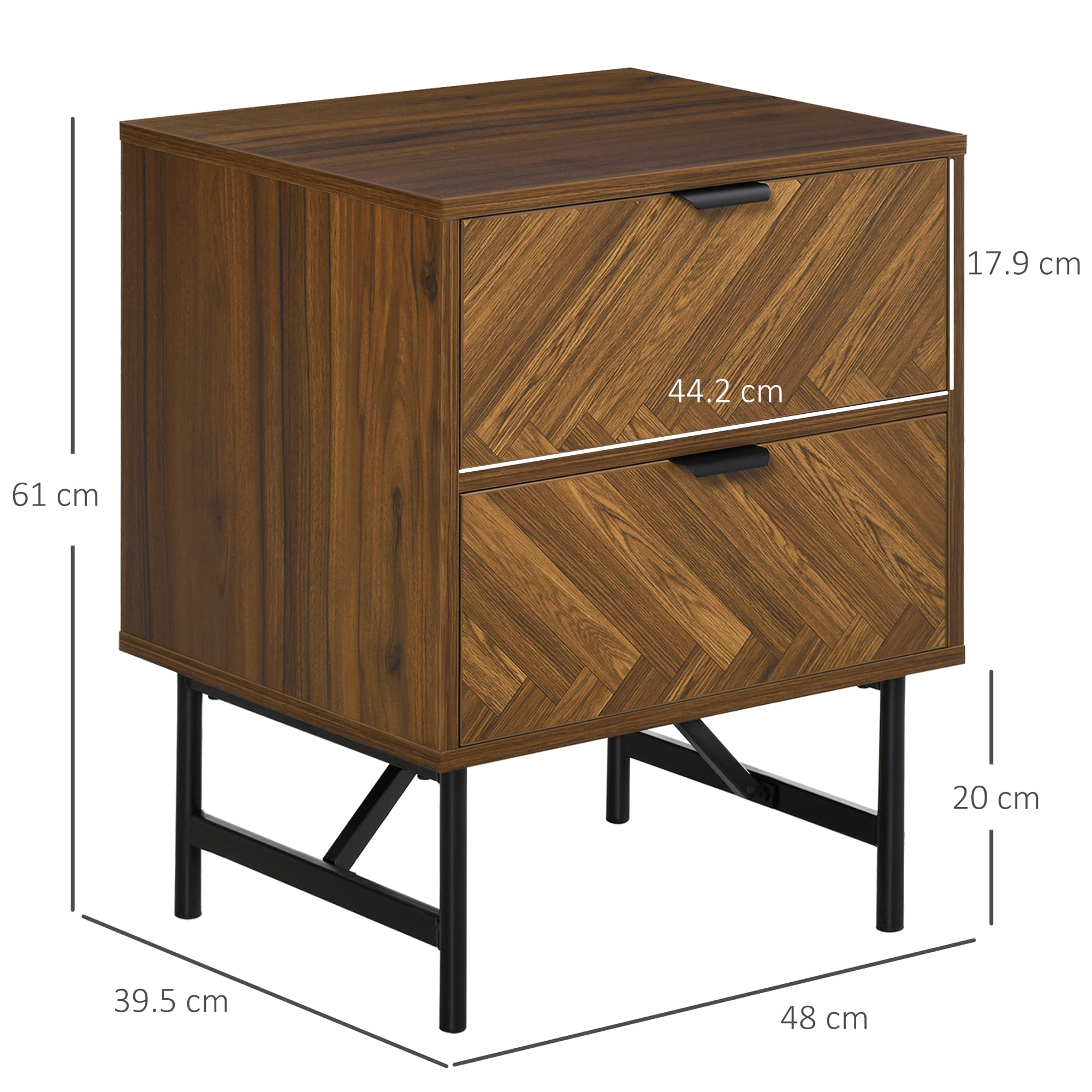Transform Your Bedroom with this Walnut Herringbone Bedside Table - image 1