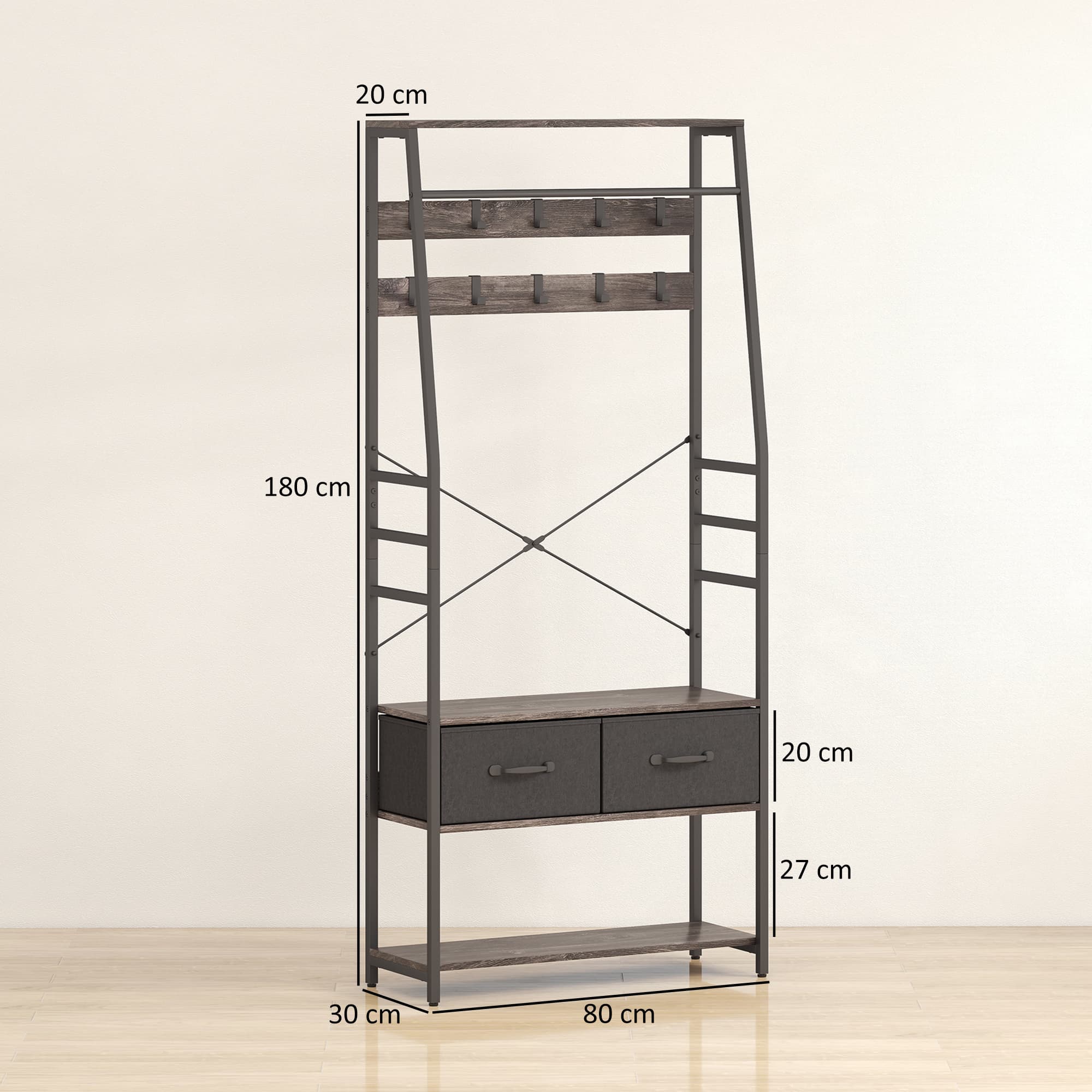 Transform Your Entryway with this 6-in-1 Industrial Hall Tree - image 2