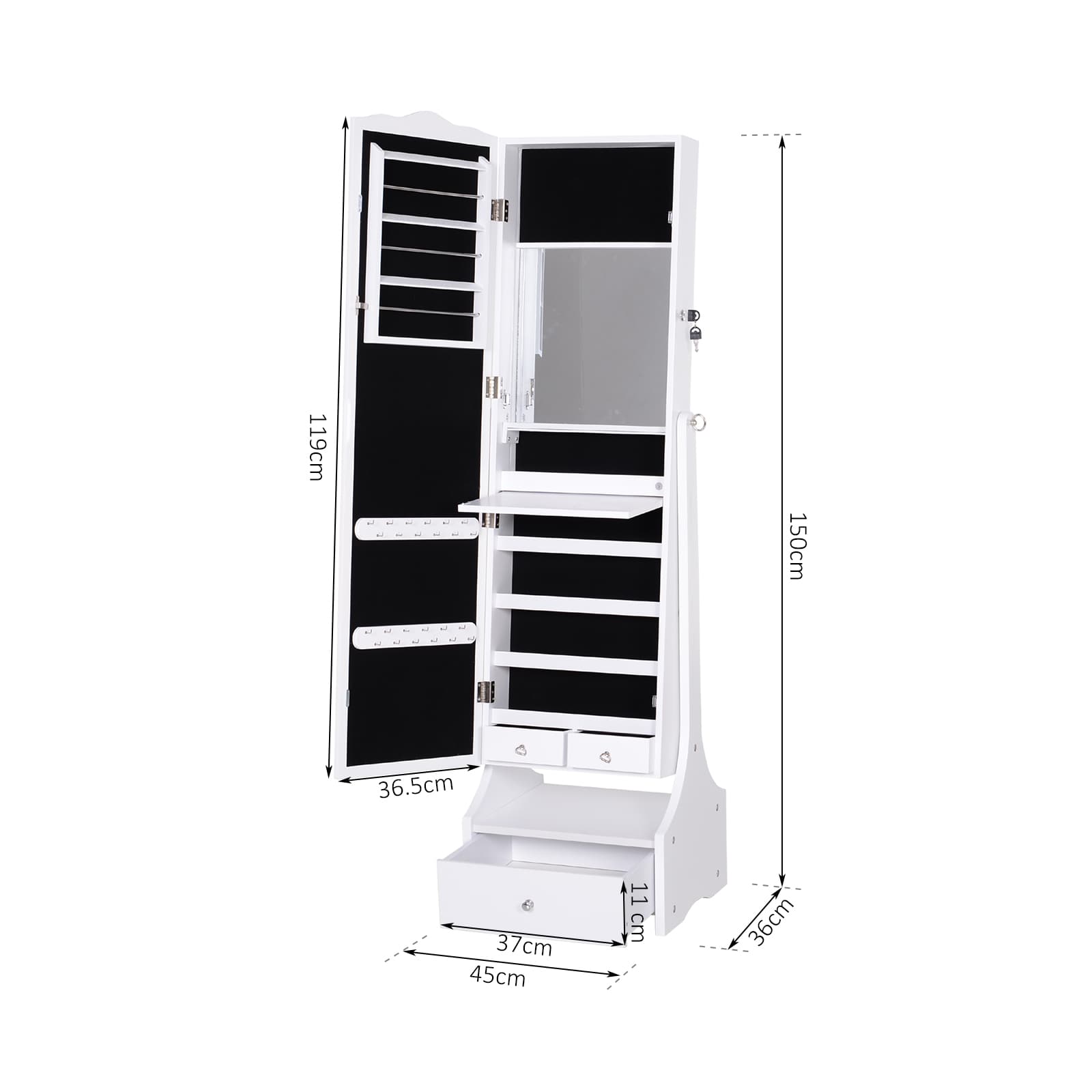 Transform Your Routine with this White LED Jewellery Cabinet - image 2