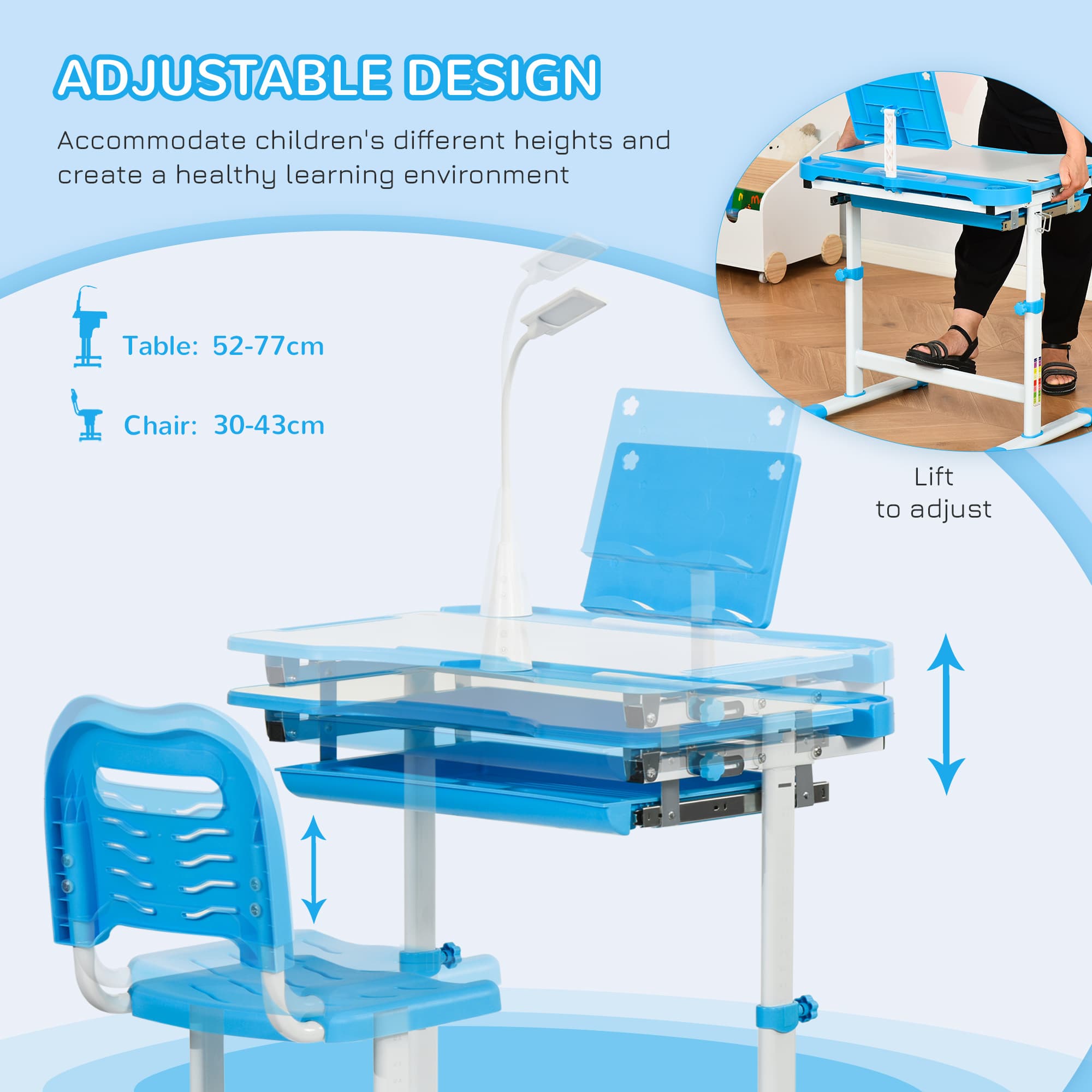 Transform Their Study Time with this Adjustable Desk Set - image 2