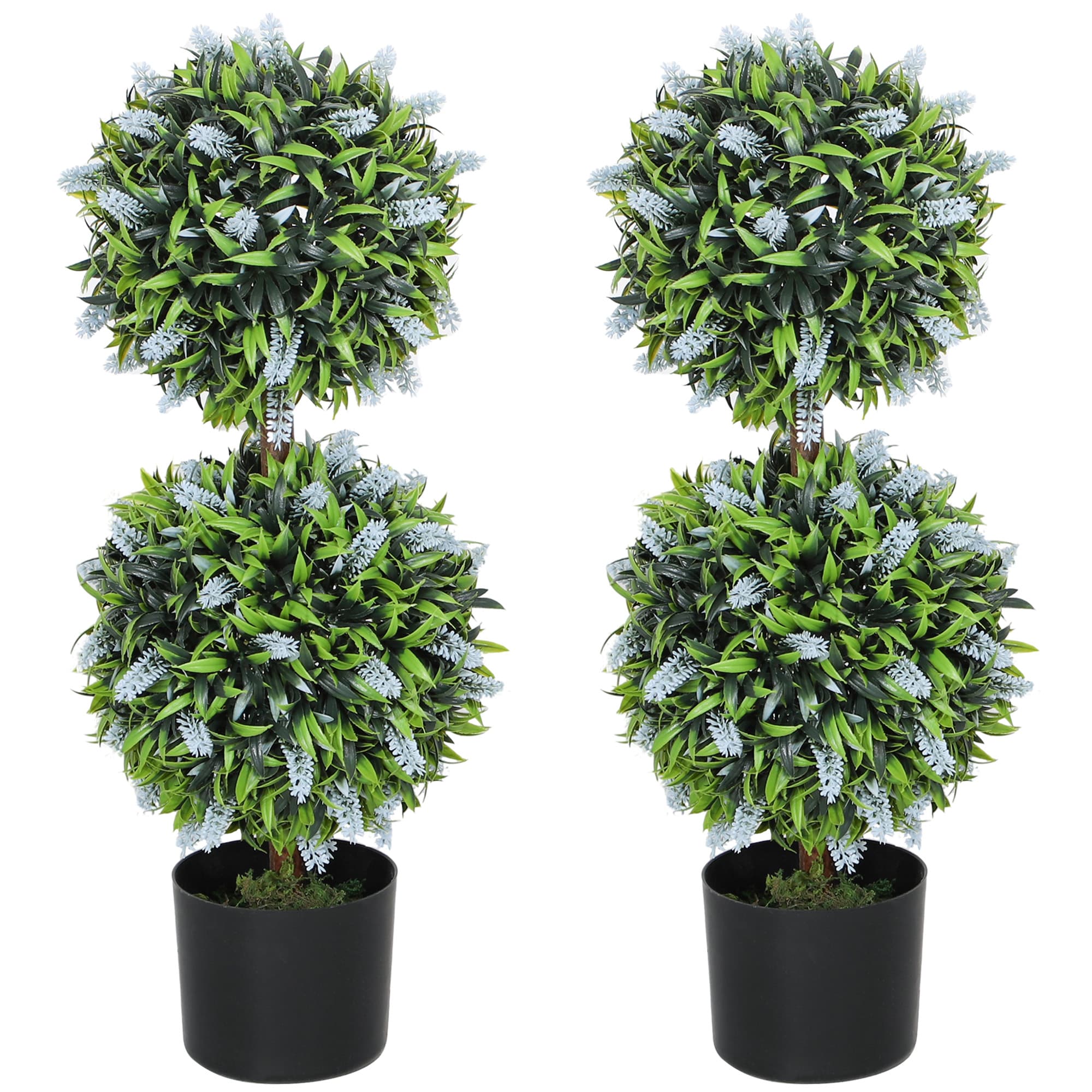 Transform Your Space with 70cm Faux Lavender Ball Trees - Blue