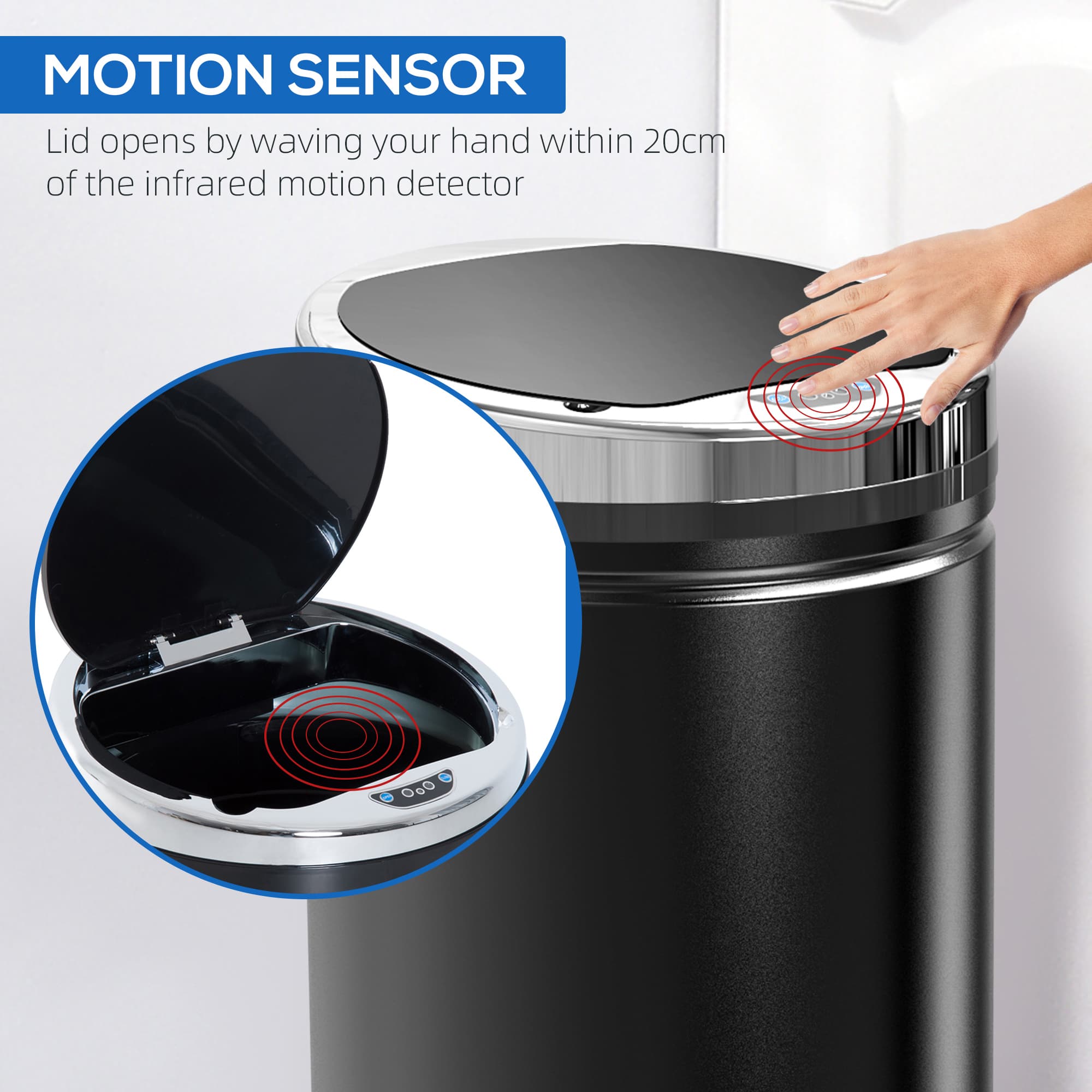 Hands-Free 42L Sensor Bin for Cleaner Kitchens - image 2