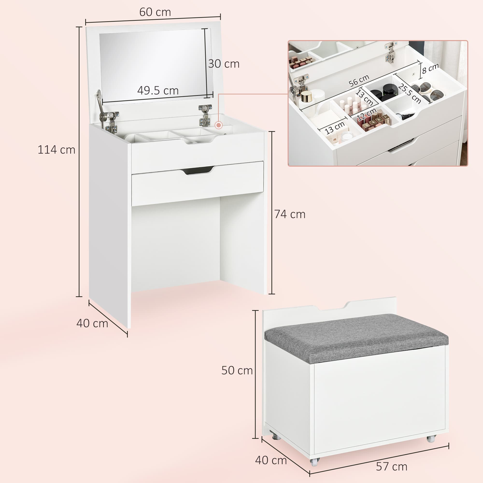 Transform Your Morning Routine with this White Vanity Set - image 3