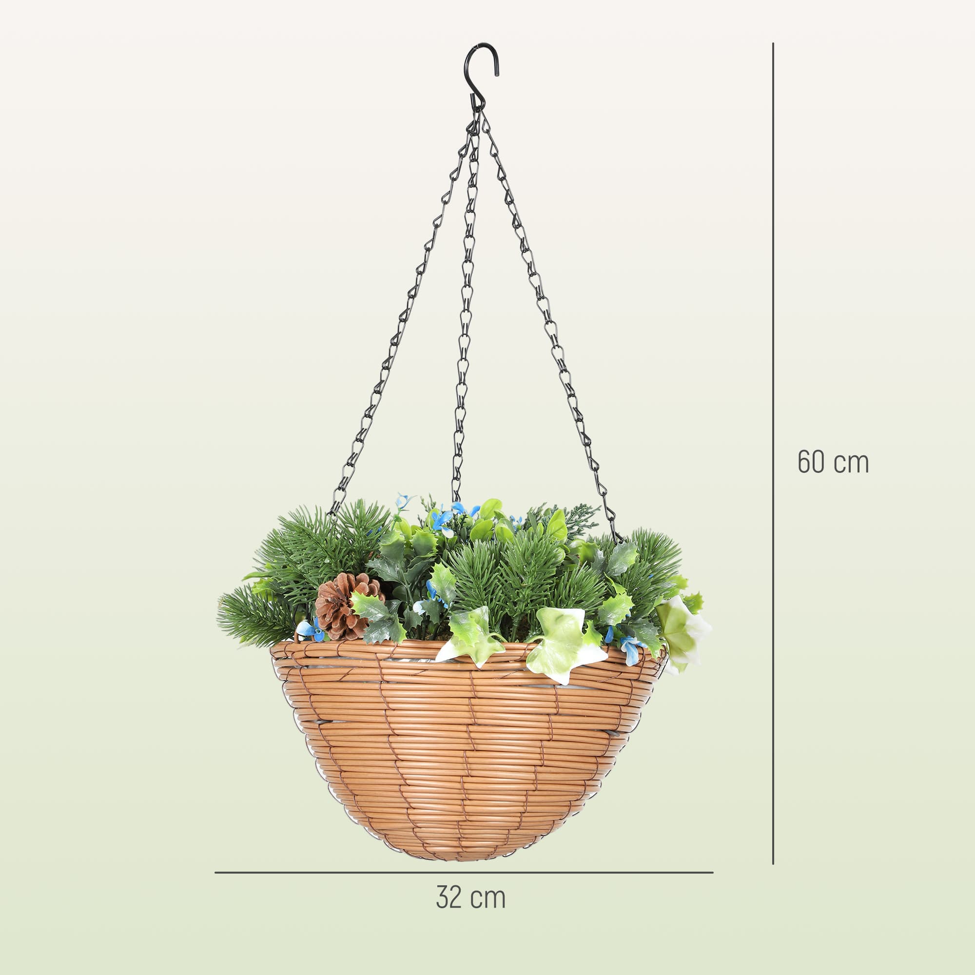 Pack of 2 Artificial Hanging Plant Baskets - image 5