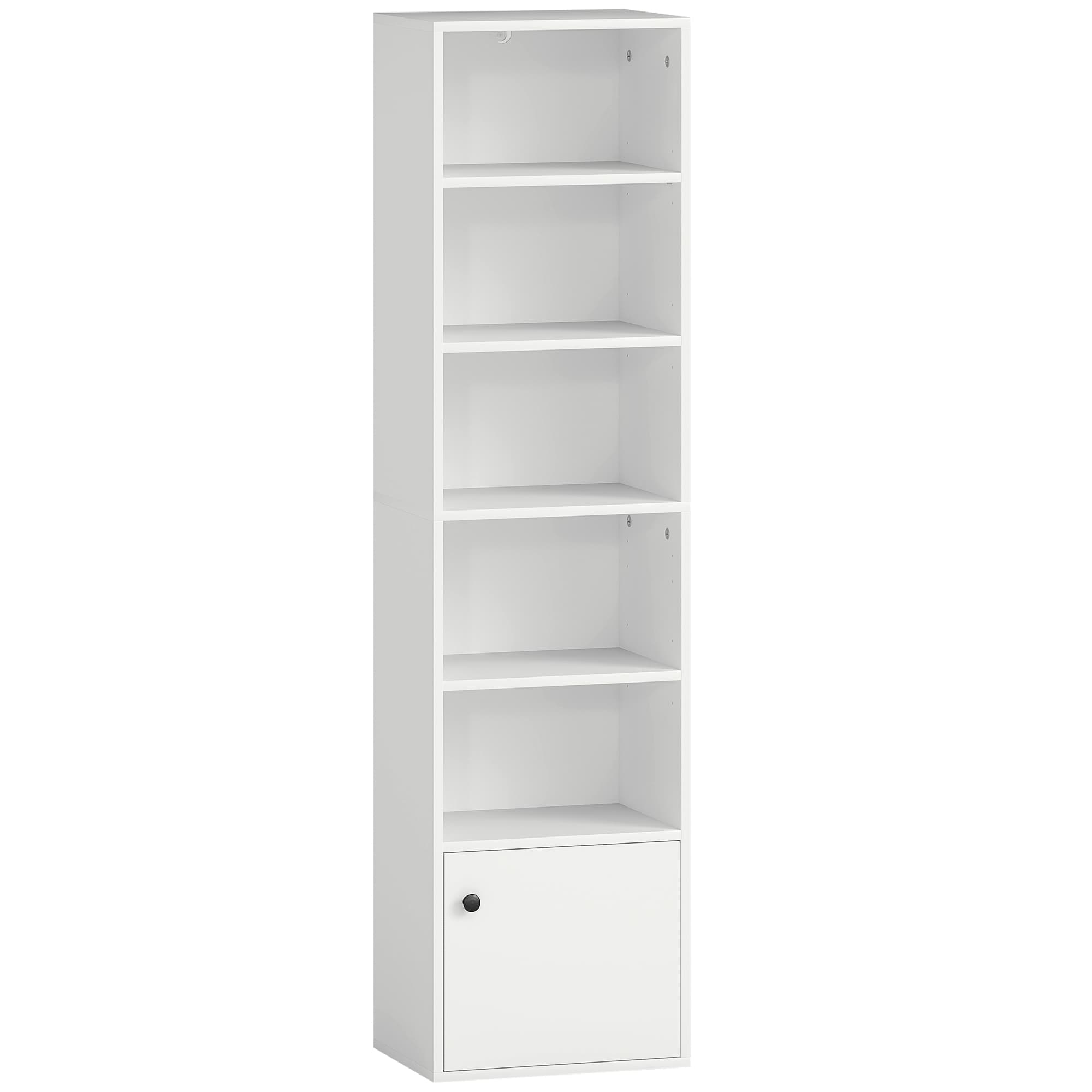 Transform Your Space with this Slim White 6-Tier Bookcase - White