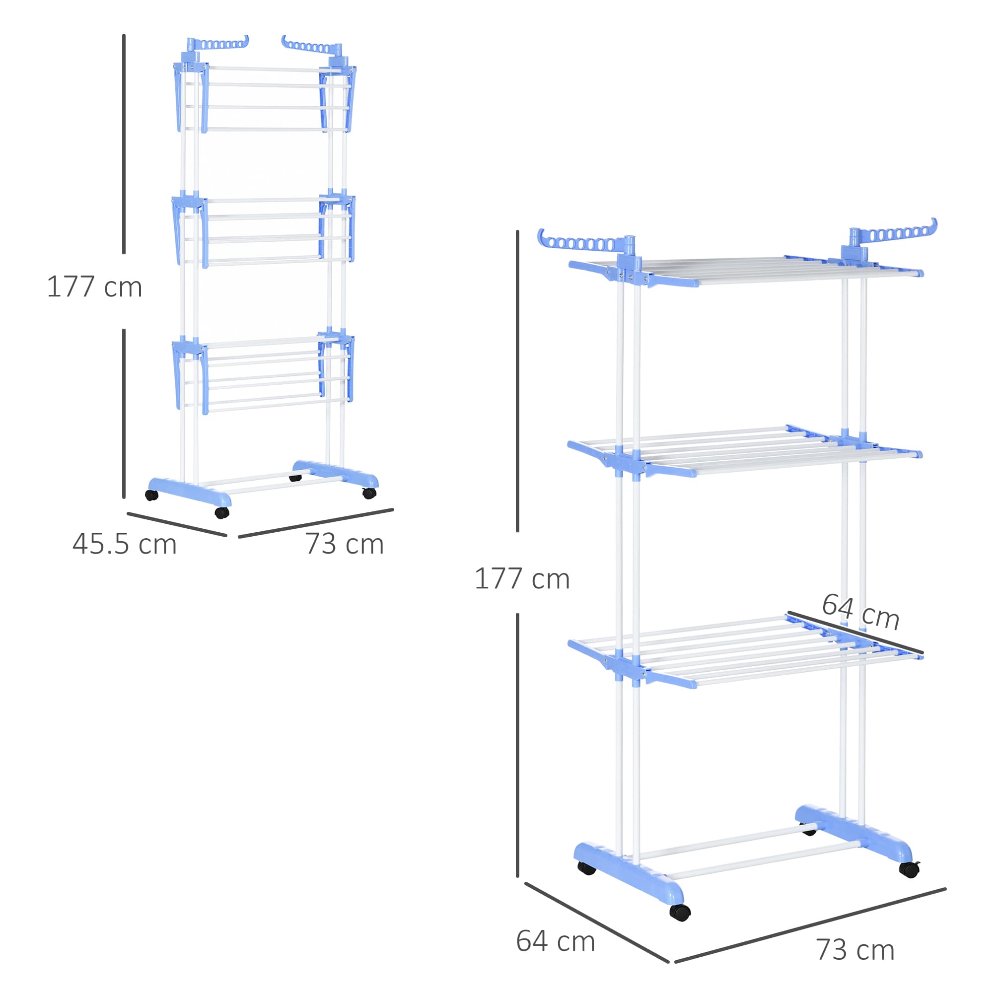 Foldable 4-Tier Clothes Drying Rack with Castors - image 4
