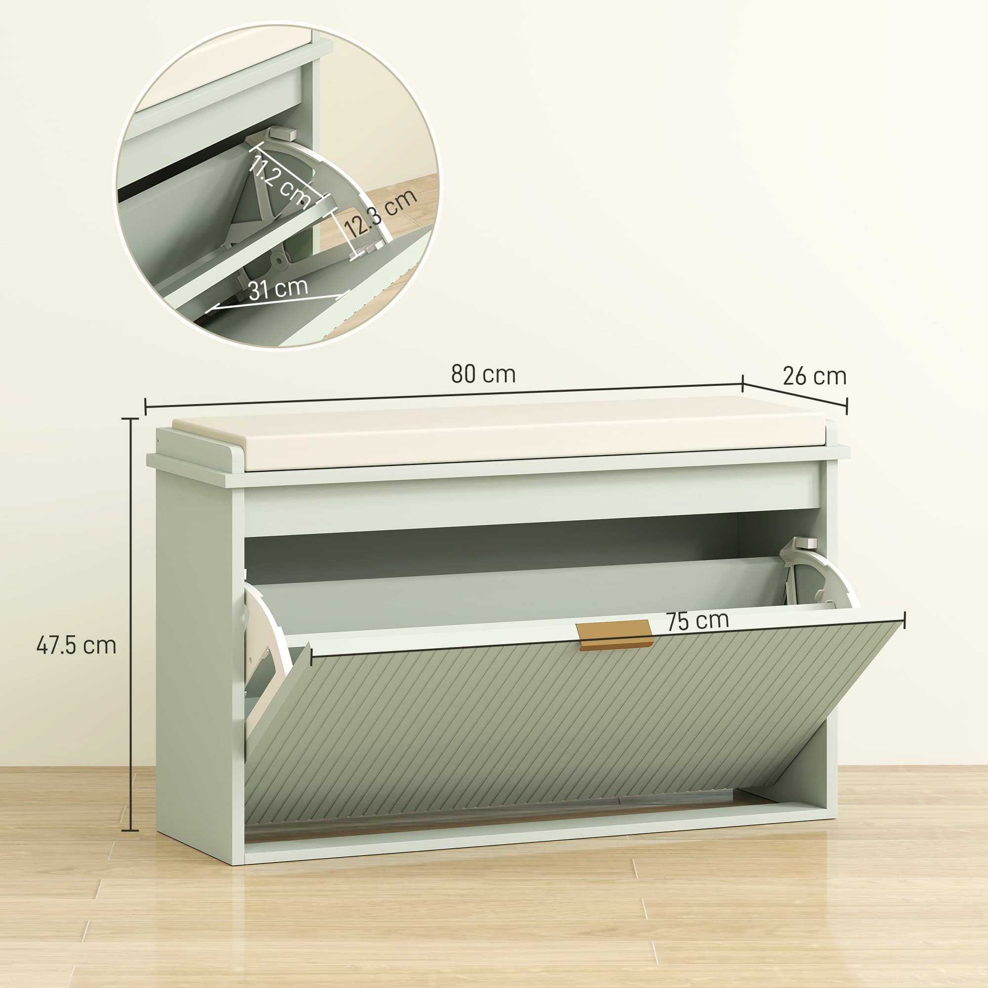 Transform Your Entryway with this Elegant Green Shoe Bench - image 5