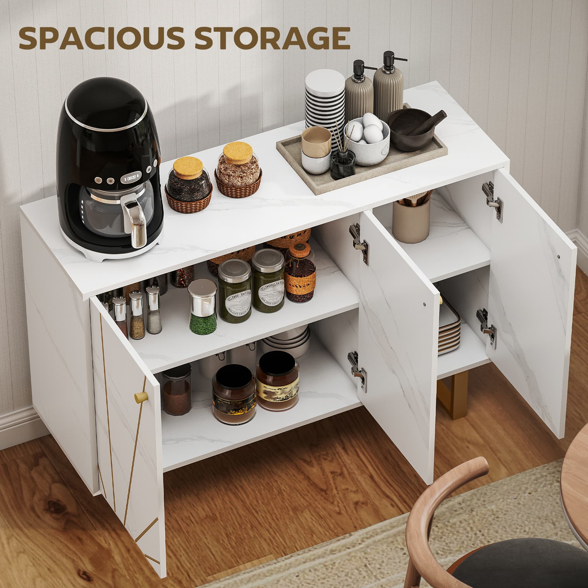 Transform Your Space with this Modern White Marble Sideboard - image 5