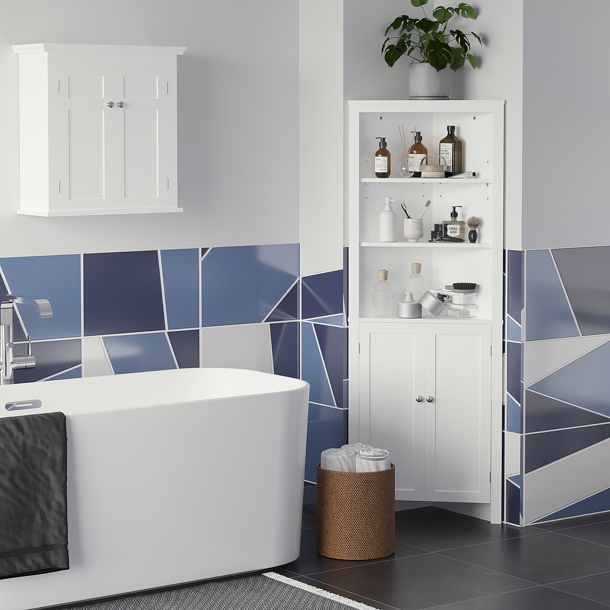Transform Your Space with this White Corner Bathroom Cabinet - image 5