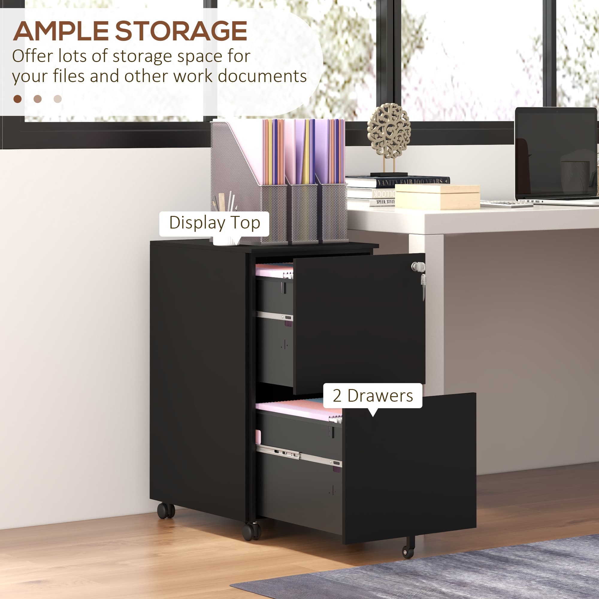 Effortless Organisation: Secure 2-Drawer Steel Filing Cabinet - image 4