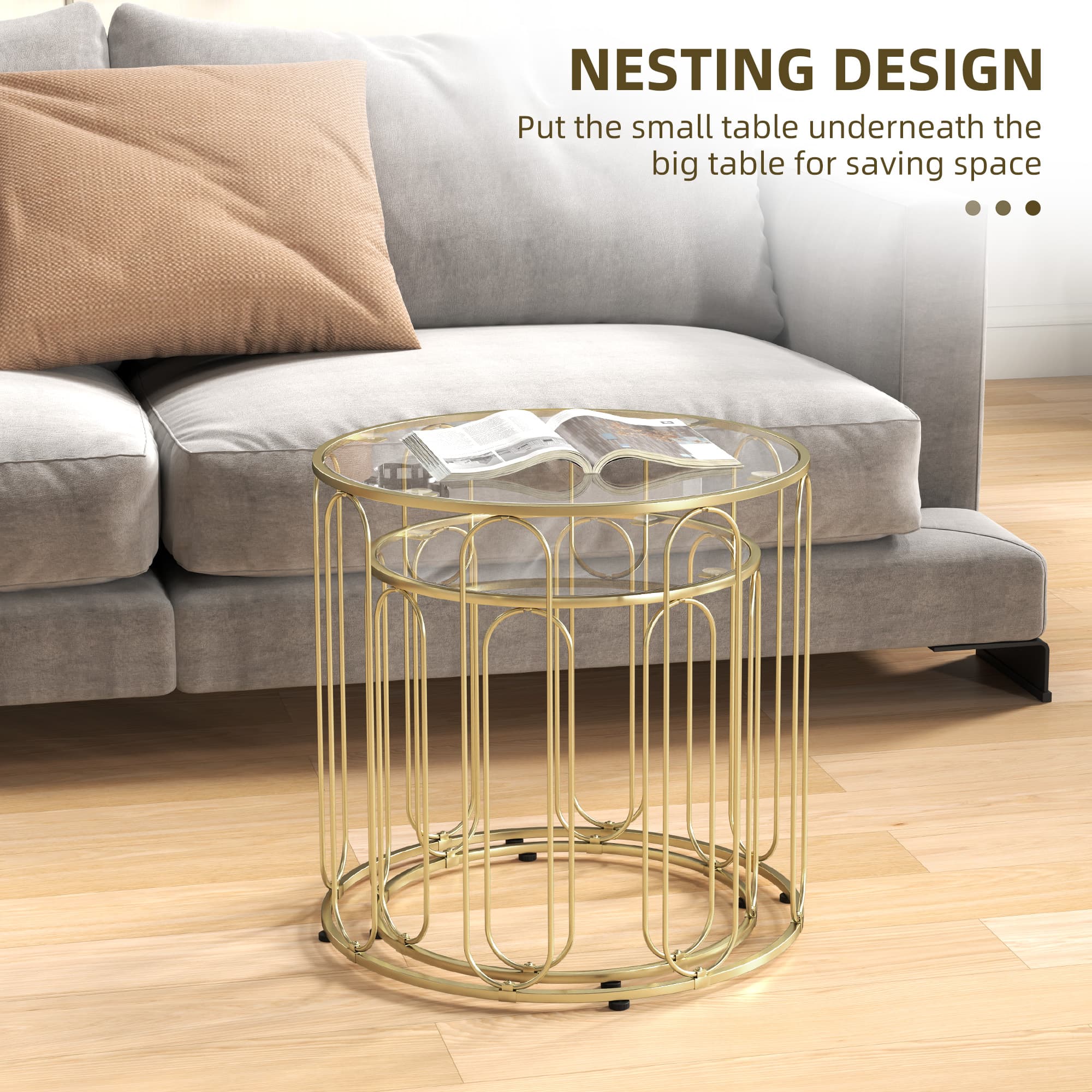 Transform Your Living Room with Gold Nesting Coffee Tables - image 2
