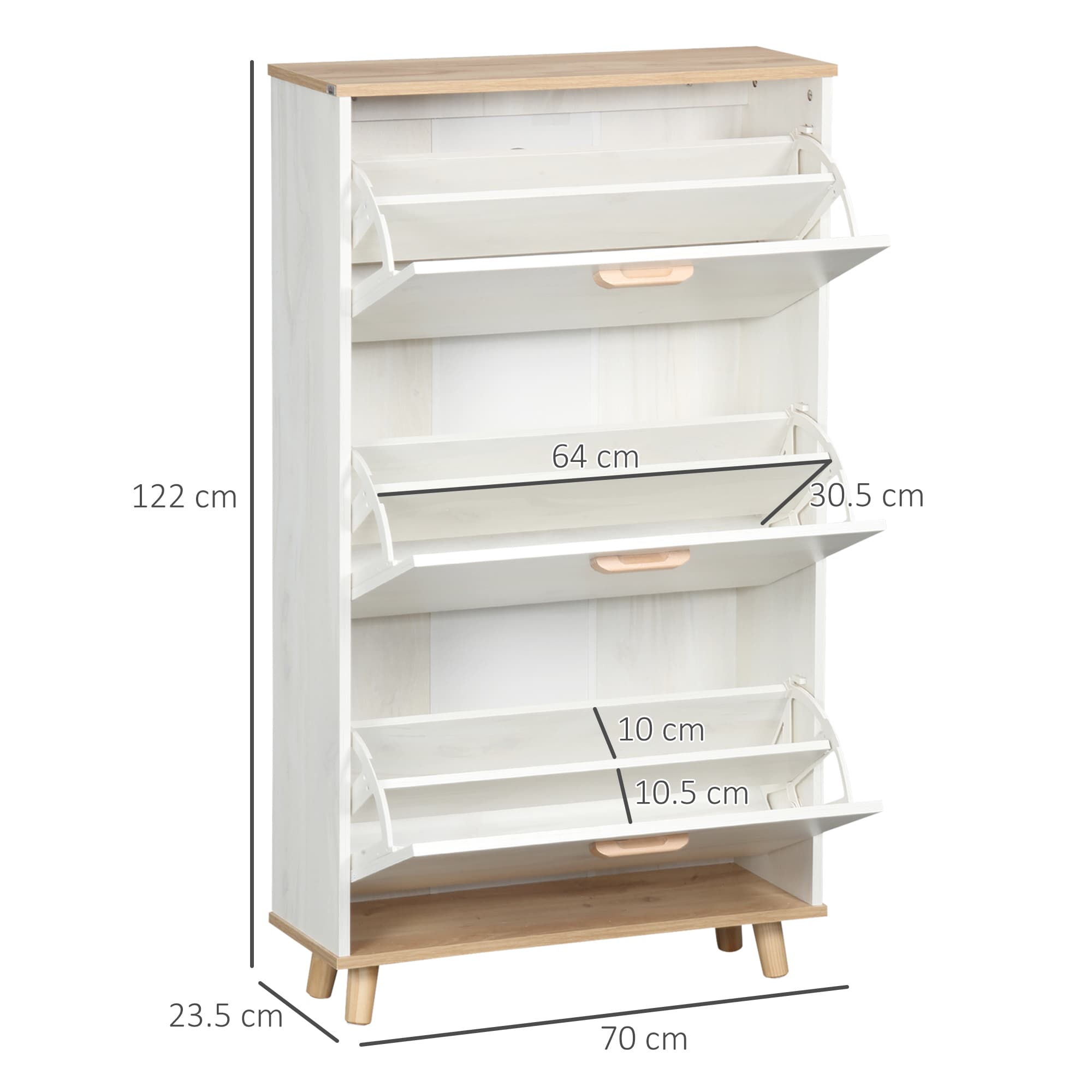 Effortless Entryway Storage: Slim 3-Drawer Shoe Cabinet - image 5