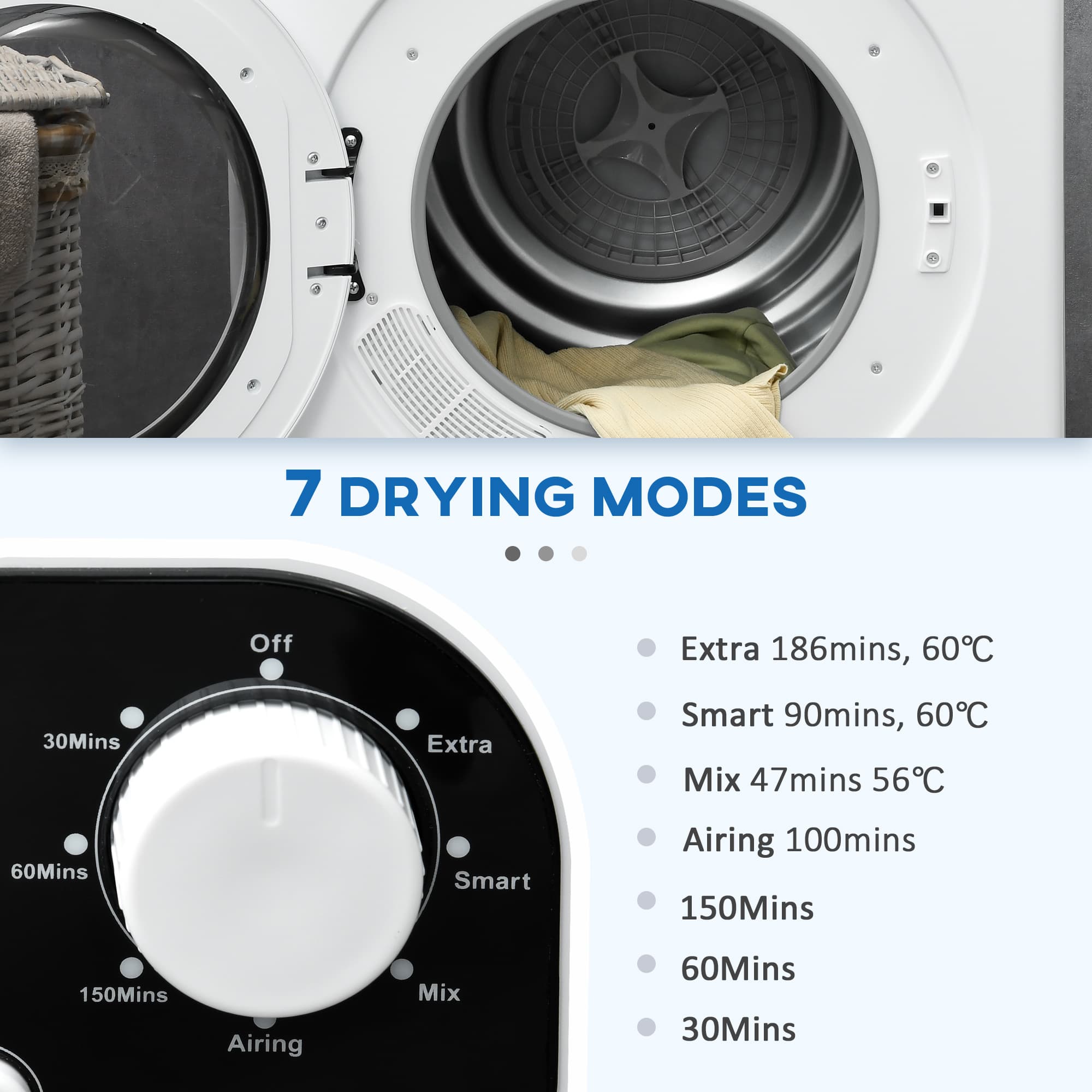 Compact 6kg White Tumble Dryer for Flexible Setup - image 7