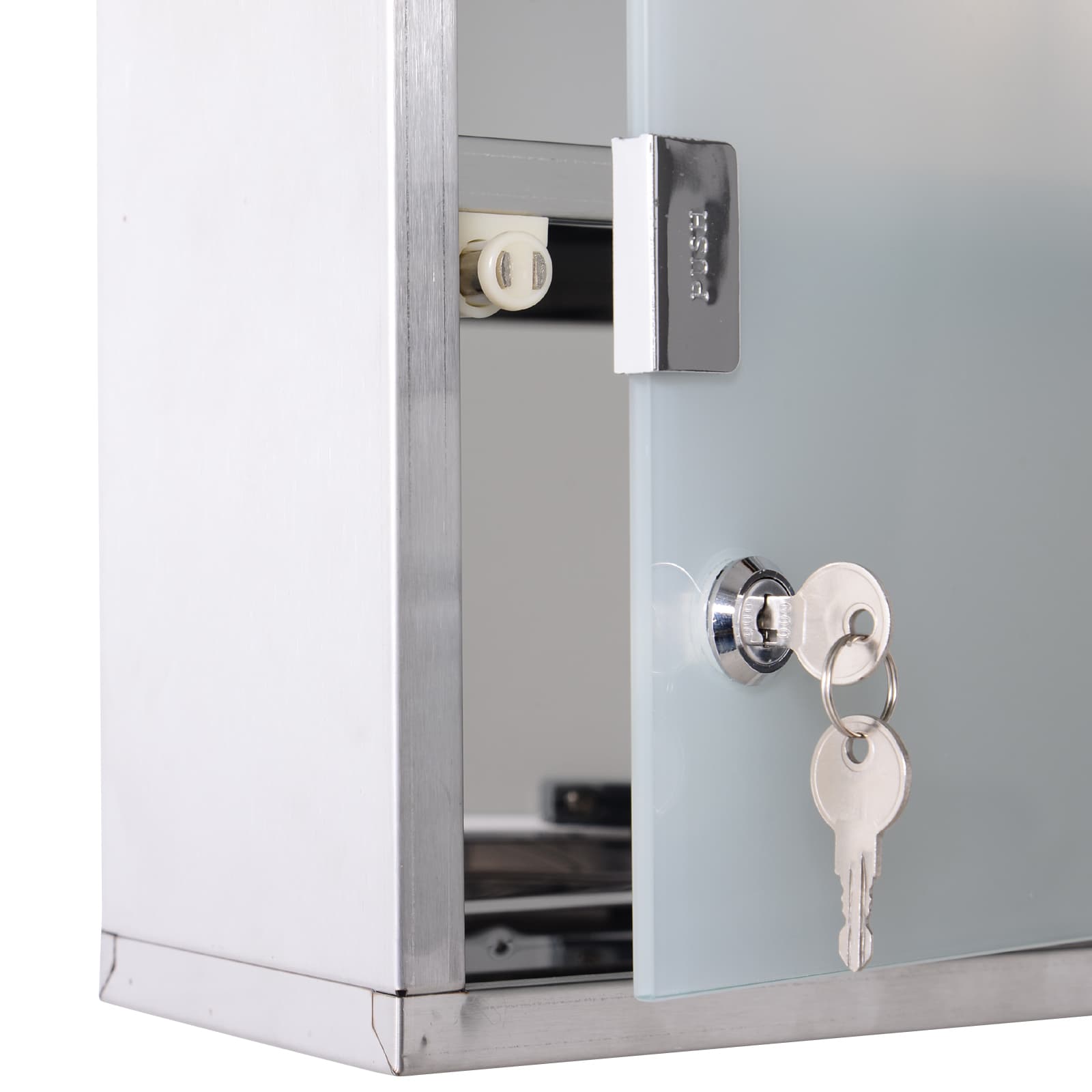 Lockable wall medicine cabinet with glass door - image 4
