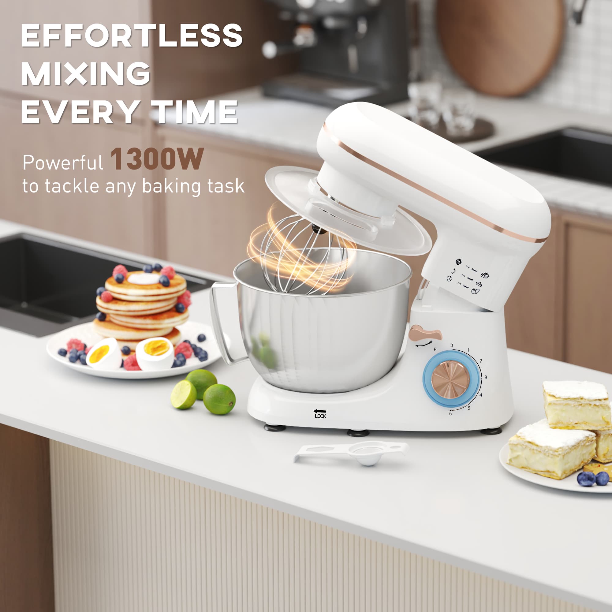Effortless Baking with the 1300W White Stand Mixer - image 4