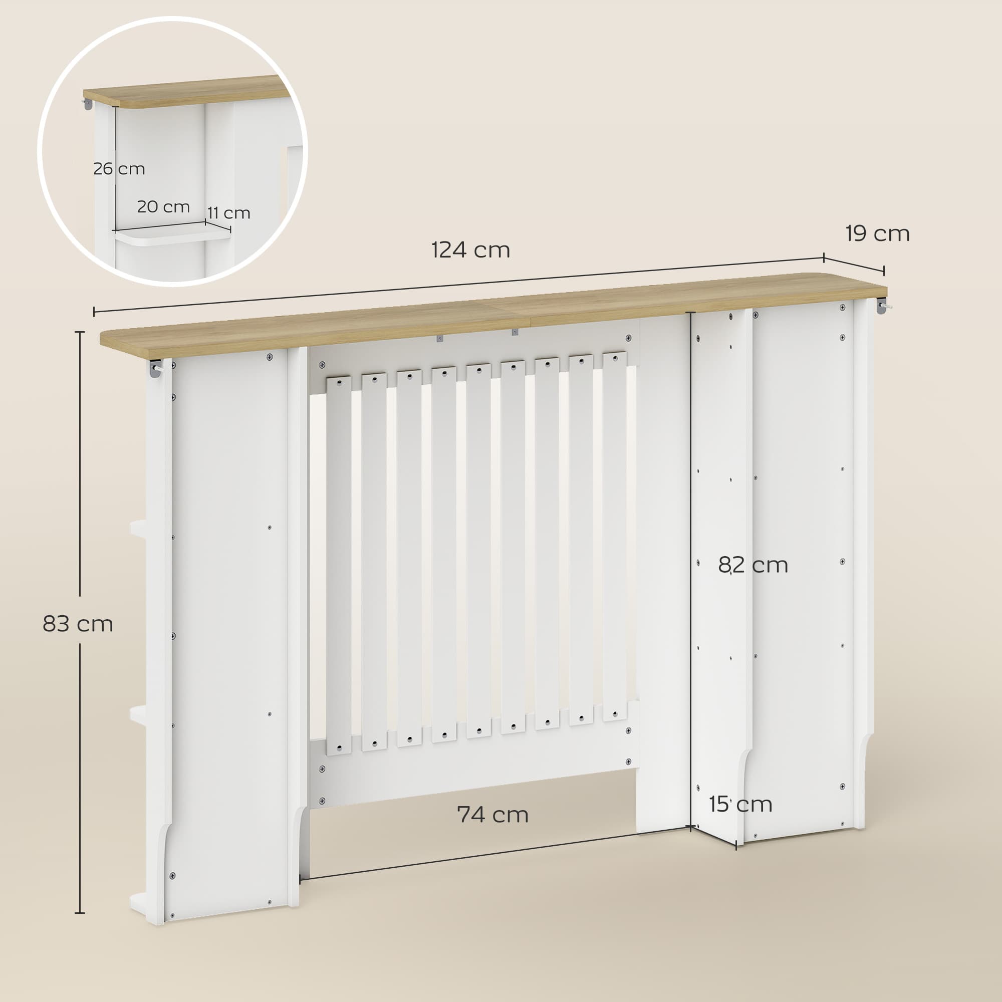 Transform Your Space with this White Slatted Radiator Cover - image 4