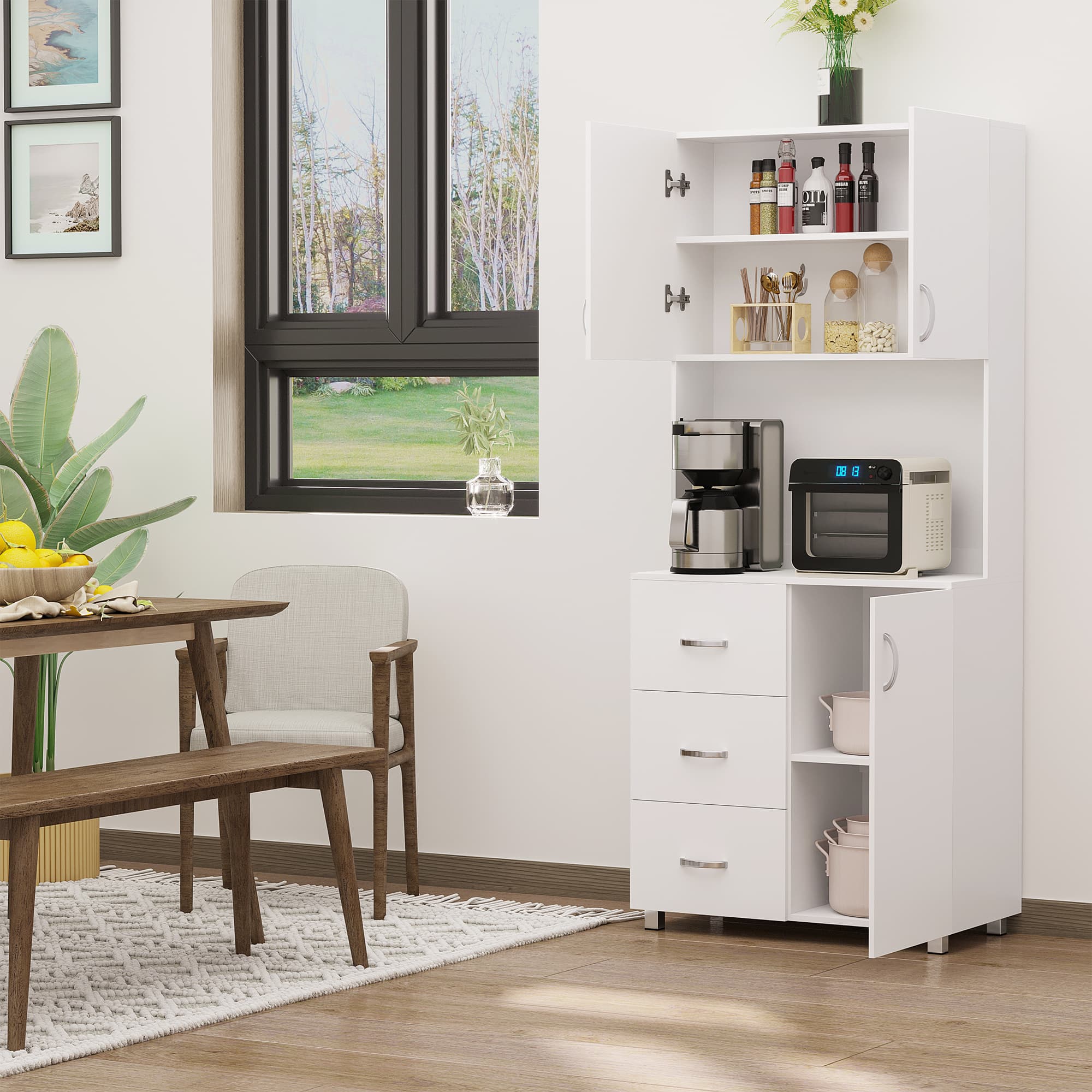 Transform Your Space with this 183cm White Kitchen Cupboard - image 2