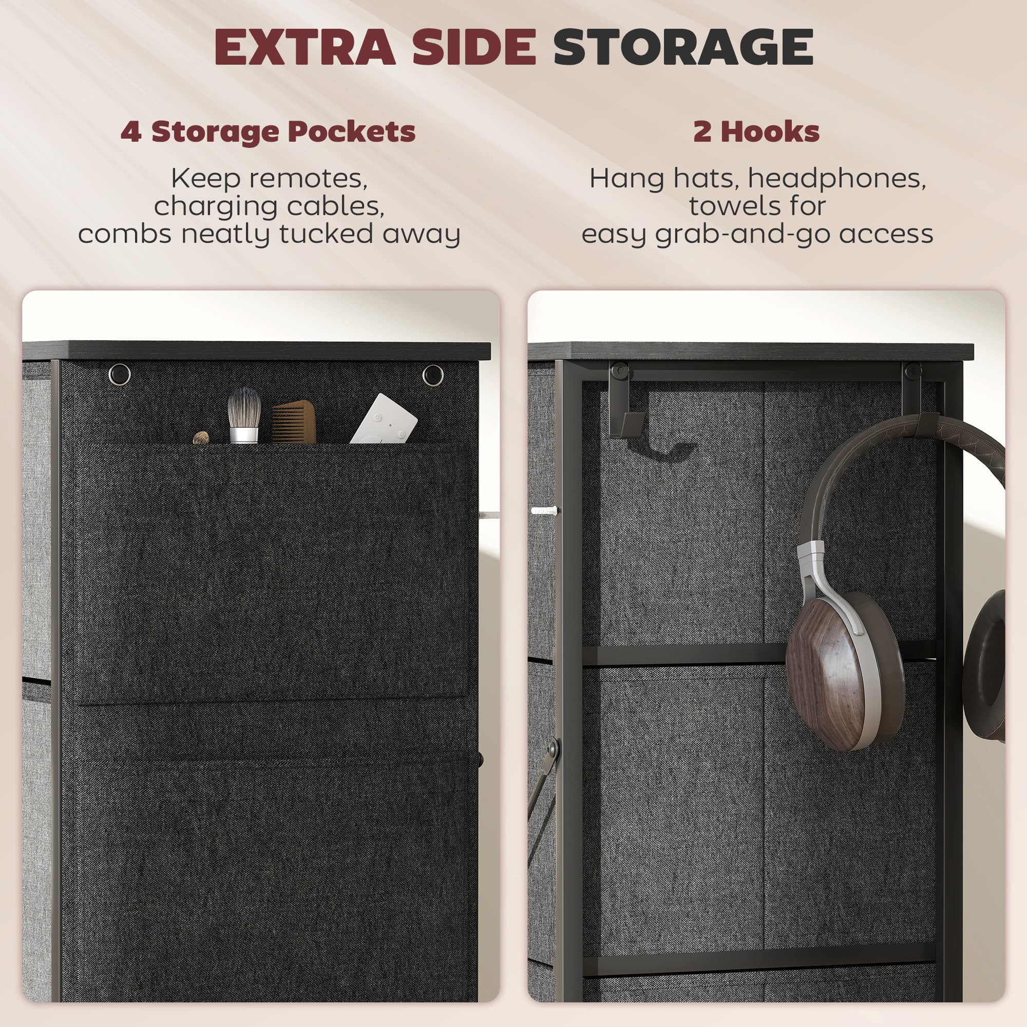 Transform Your Space with this 8-Drawer Charcoal Fabric Chest - image 1