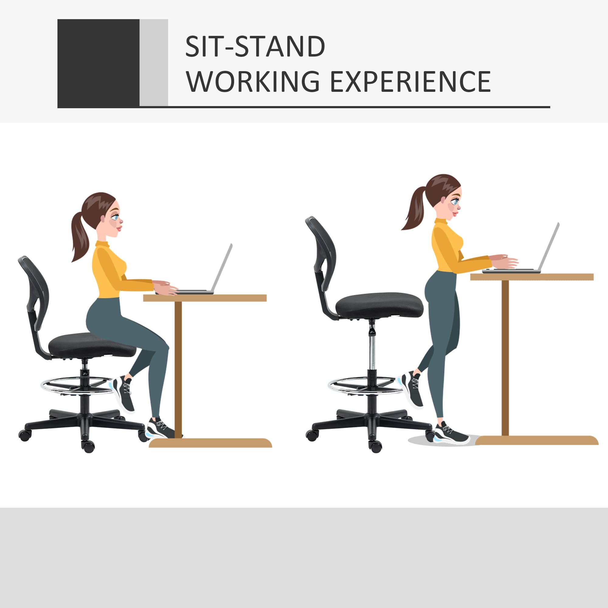 Ergonomic Mesh Draughtsman Chair for Standing Desks - image 1
