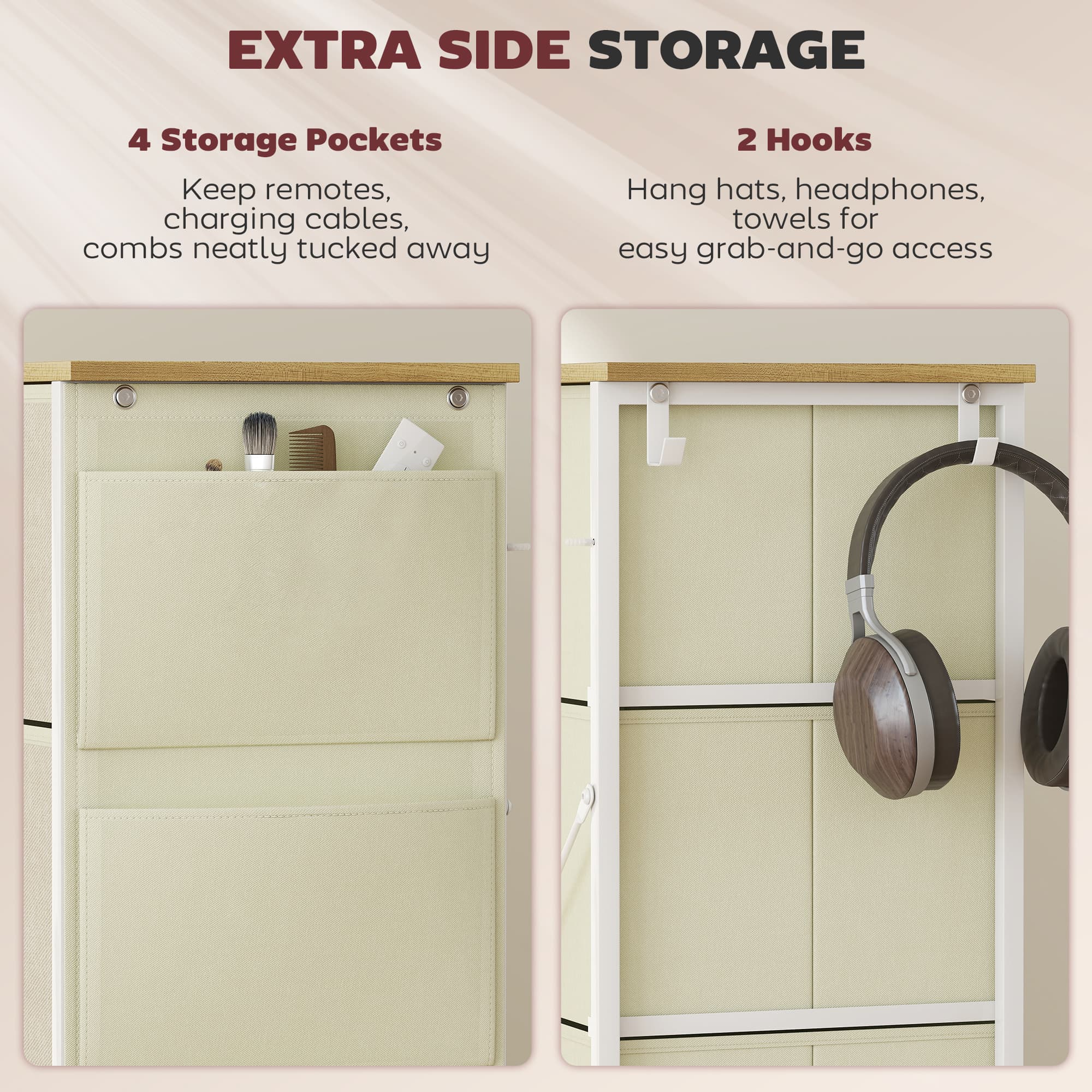 Effortless Organisation: Beige 8-Drawer Fabric Chest - image 4