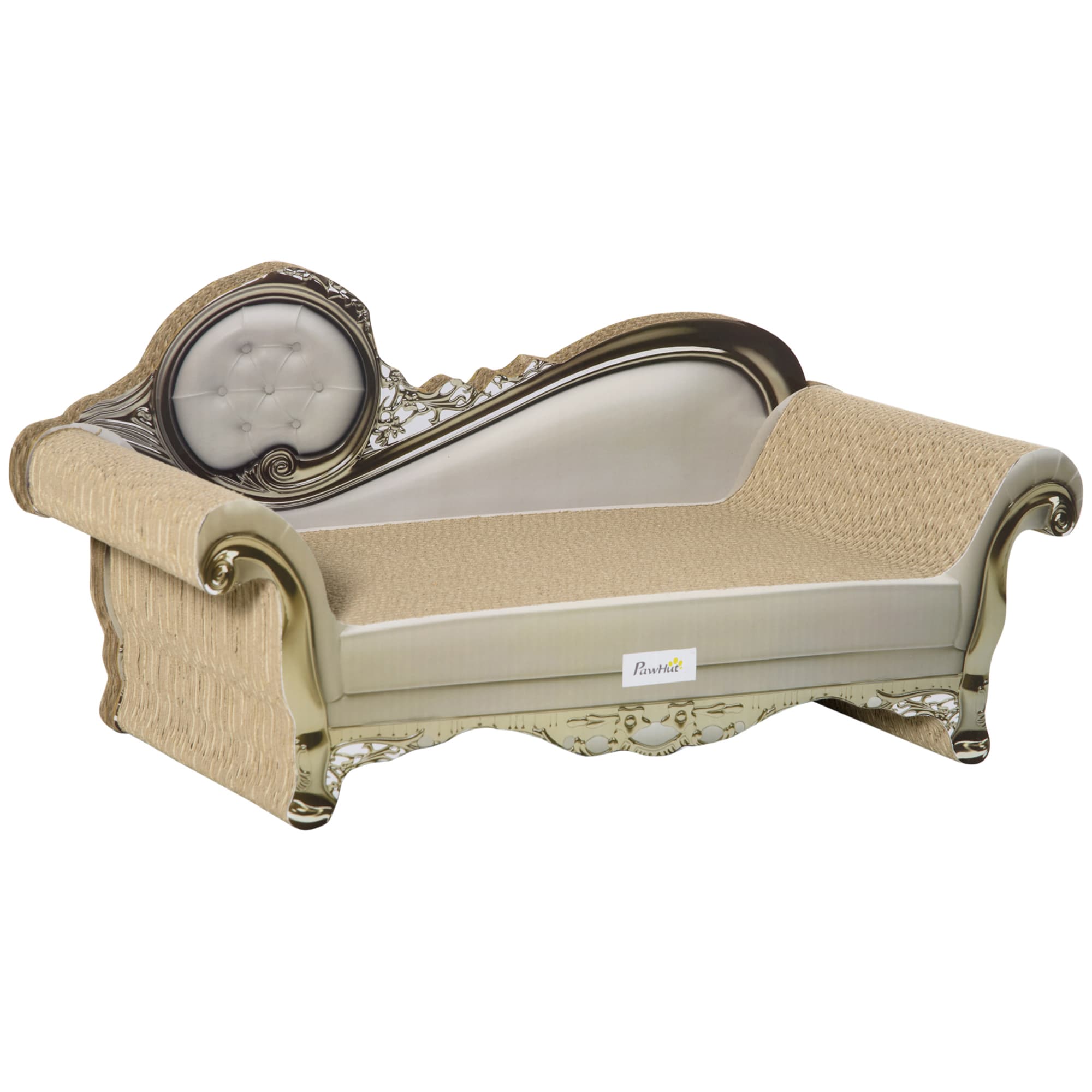 Brown Cat Scratching Chaise Bed for Lounging - image 8