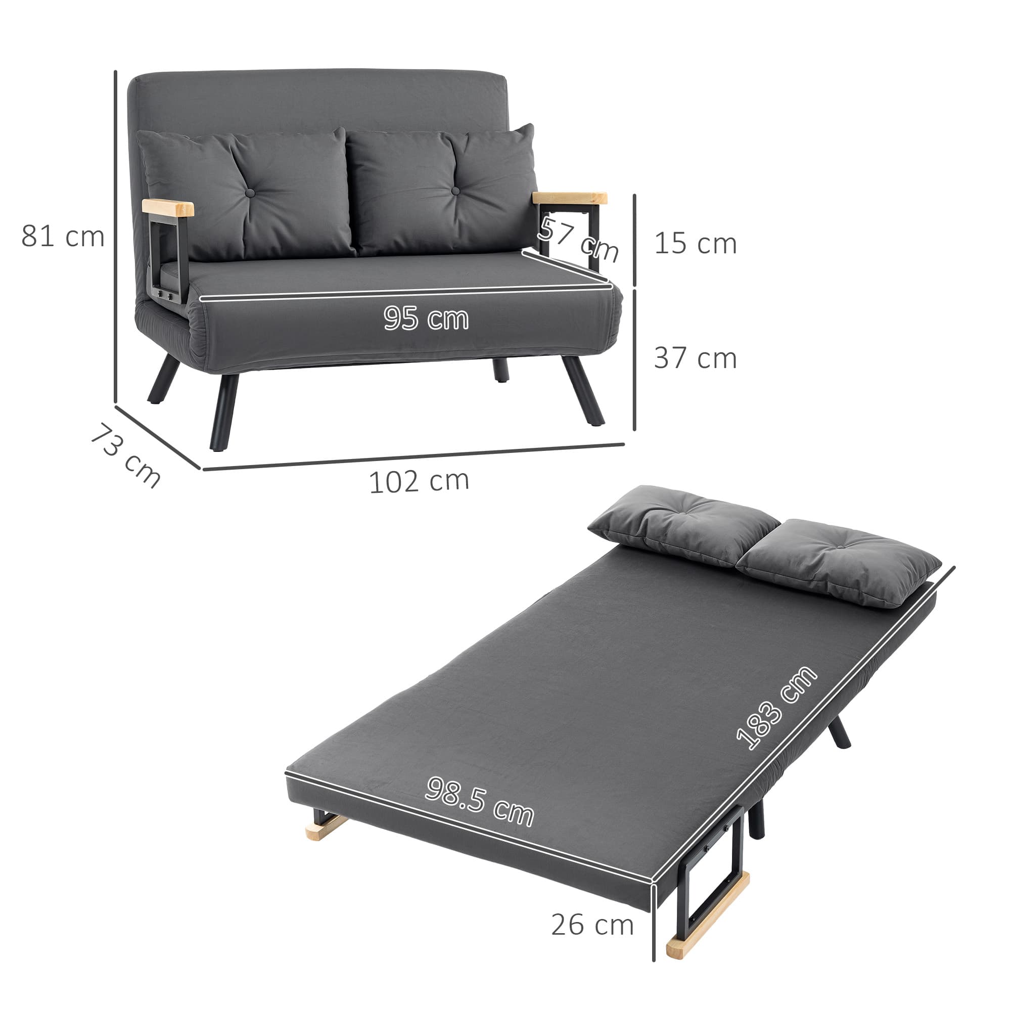 Transform Your Space with this 4-in-1 Velvet Double Sofa Bed - image 3