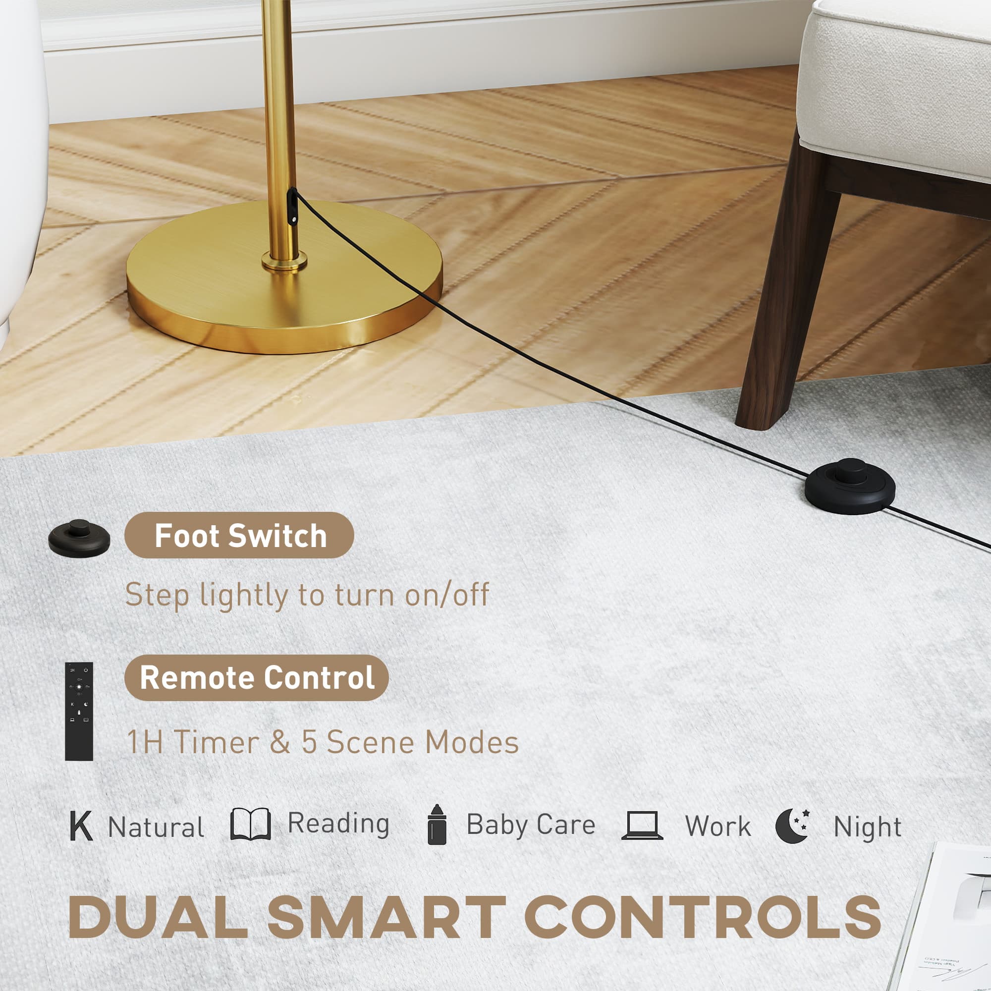 Adjustable Gold Floor Lamp for Effortless Ambience - image 4